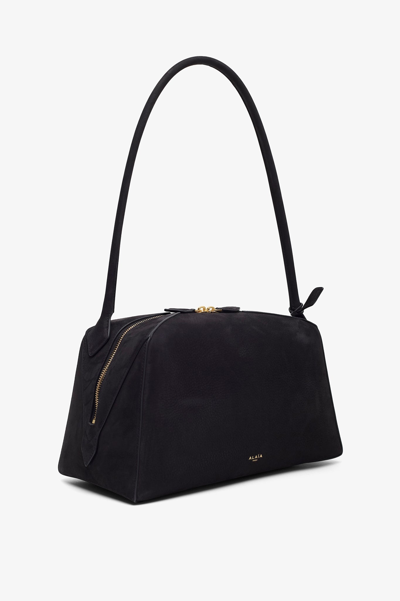 Le Bouledogue Medium black nubuck bag