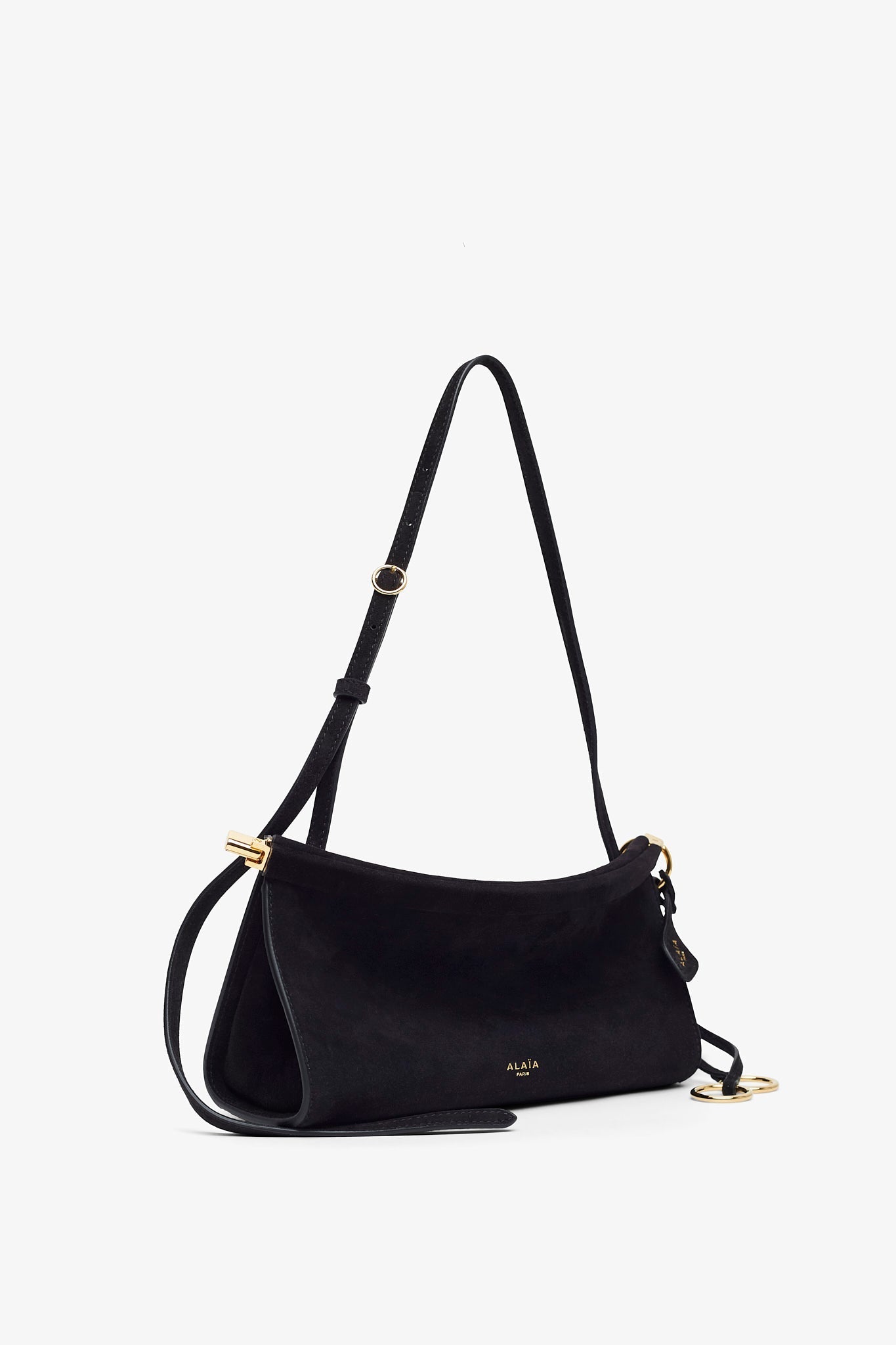 Le Click EW Small black suede bag