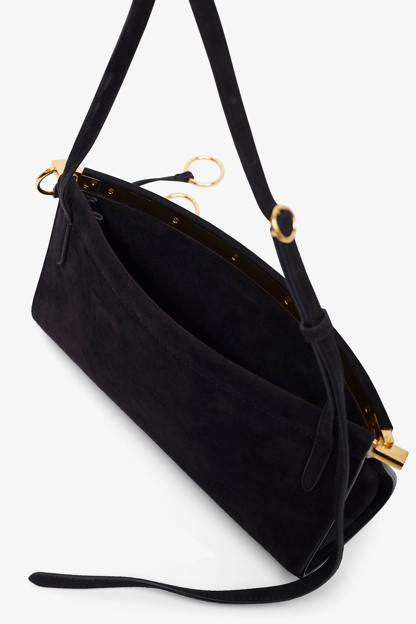 Le Click EW Small black suede bag