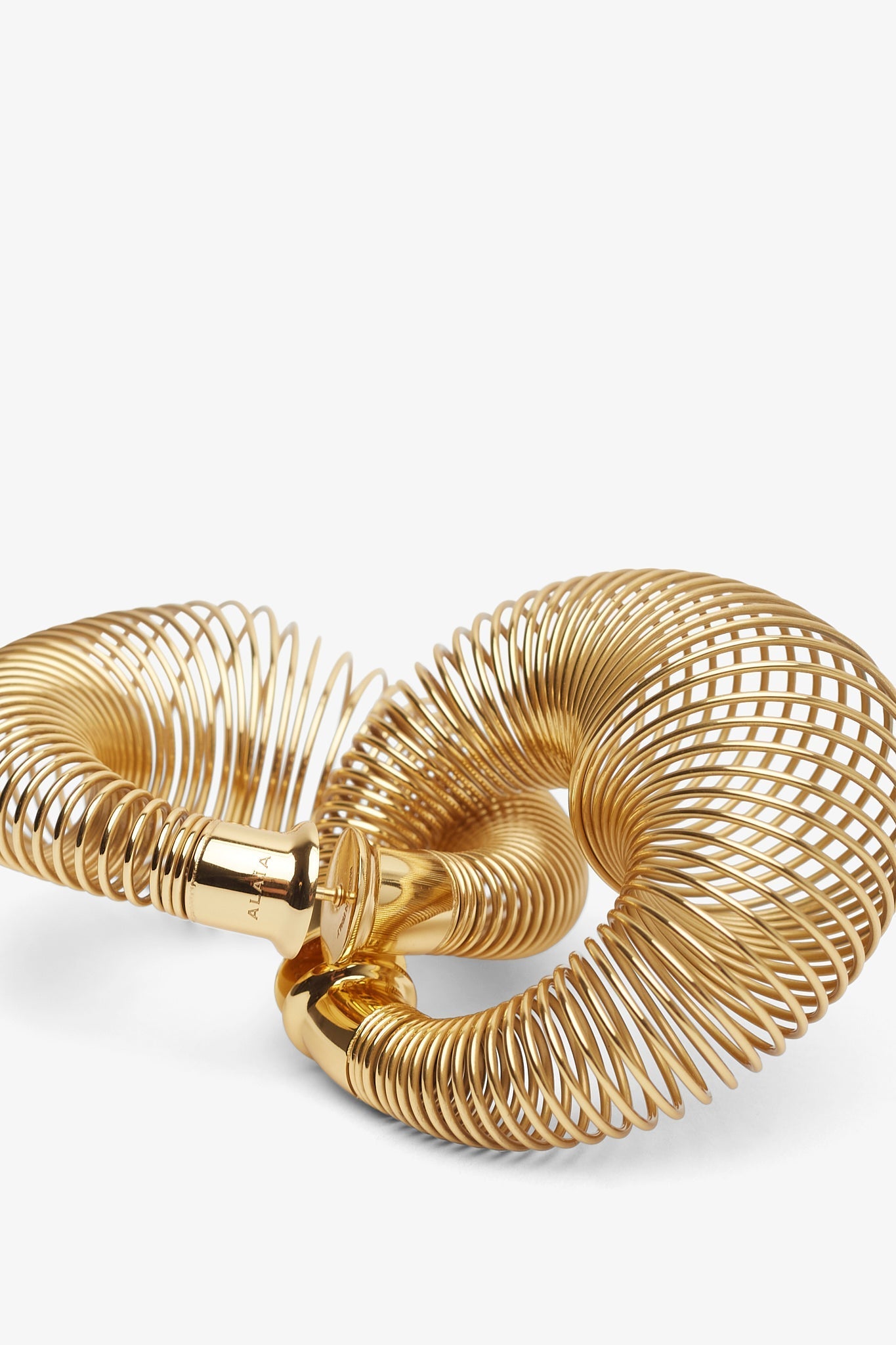 Spiral Hoops gold earrings