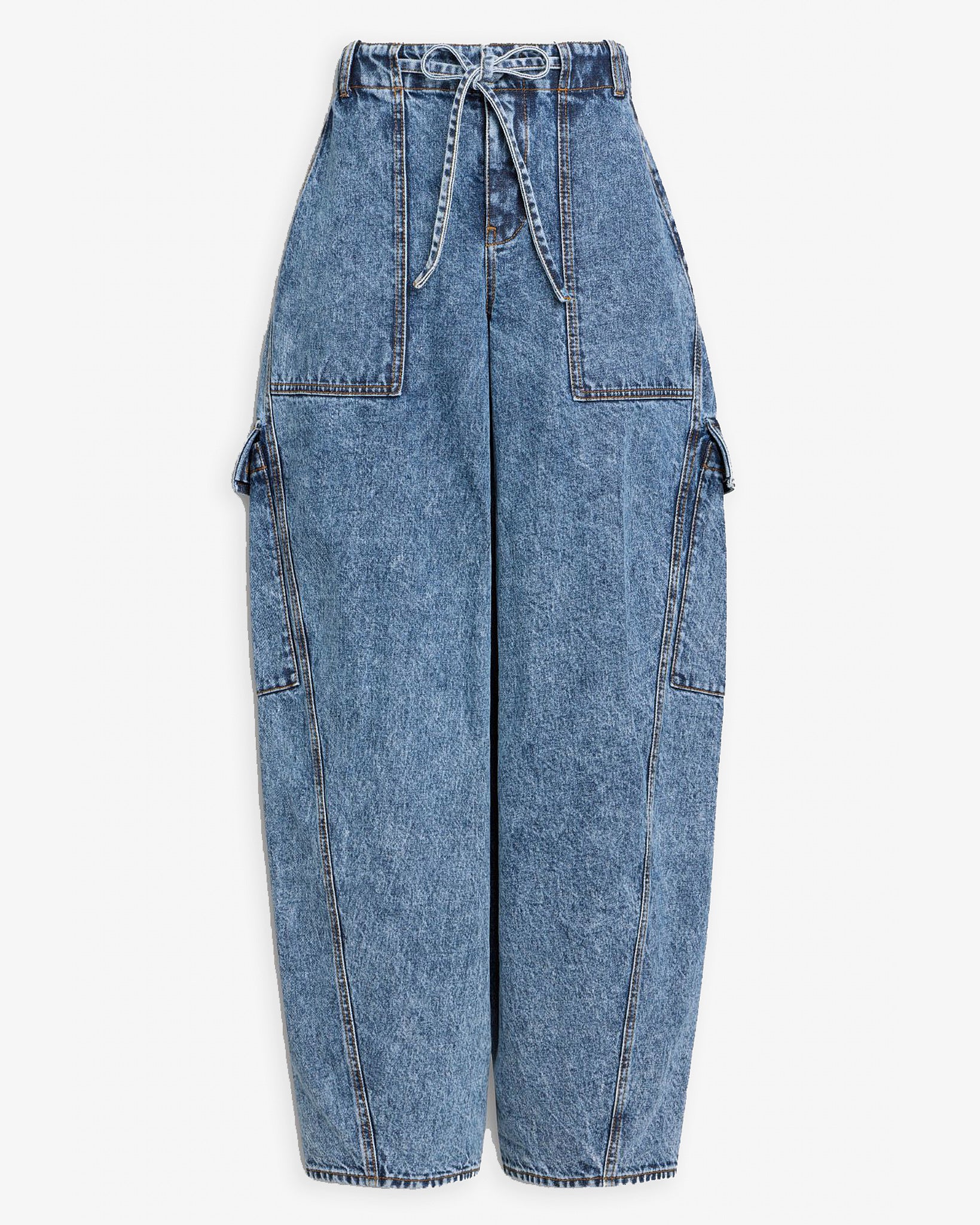 Cargo blue denim pants