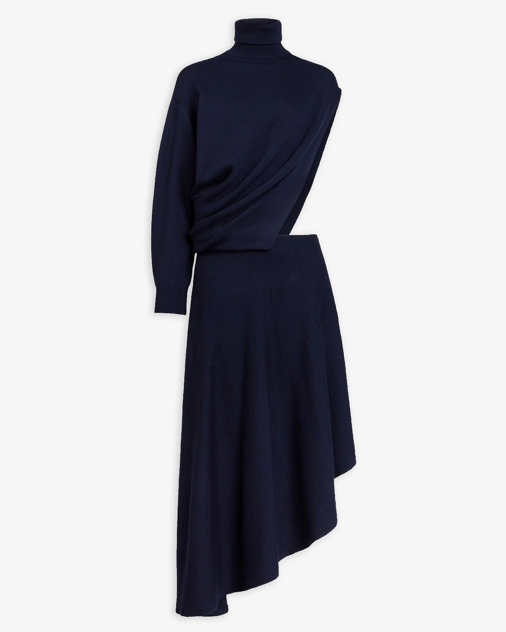 Midnight blue cut-out knit dress