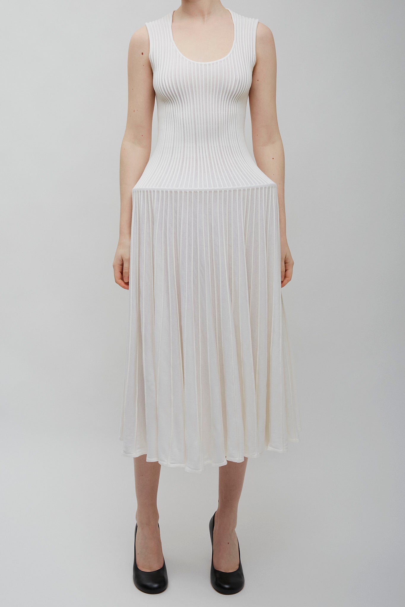 White knit crinoline dress