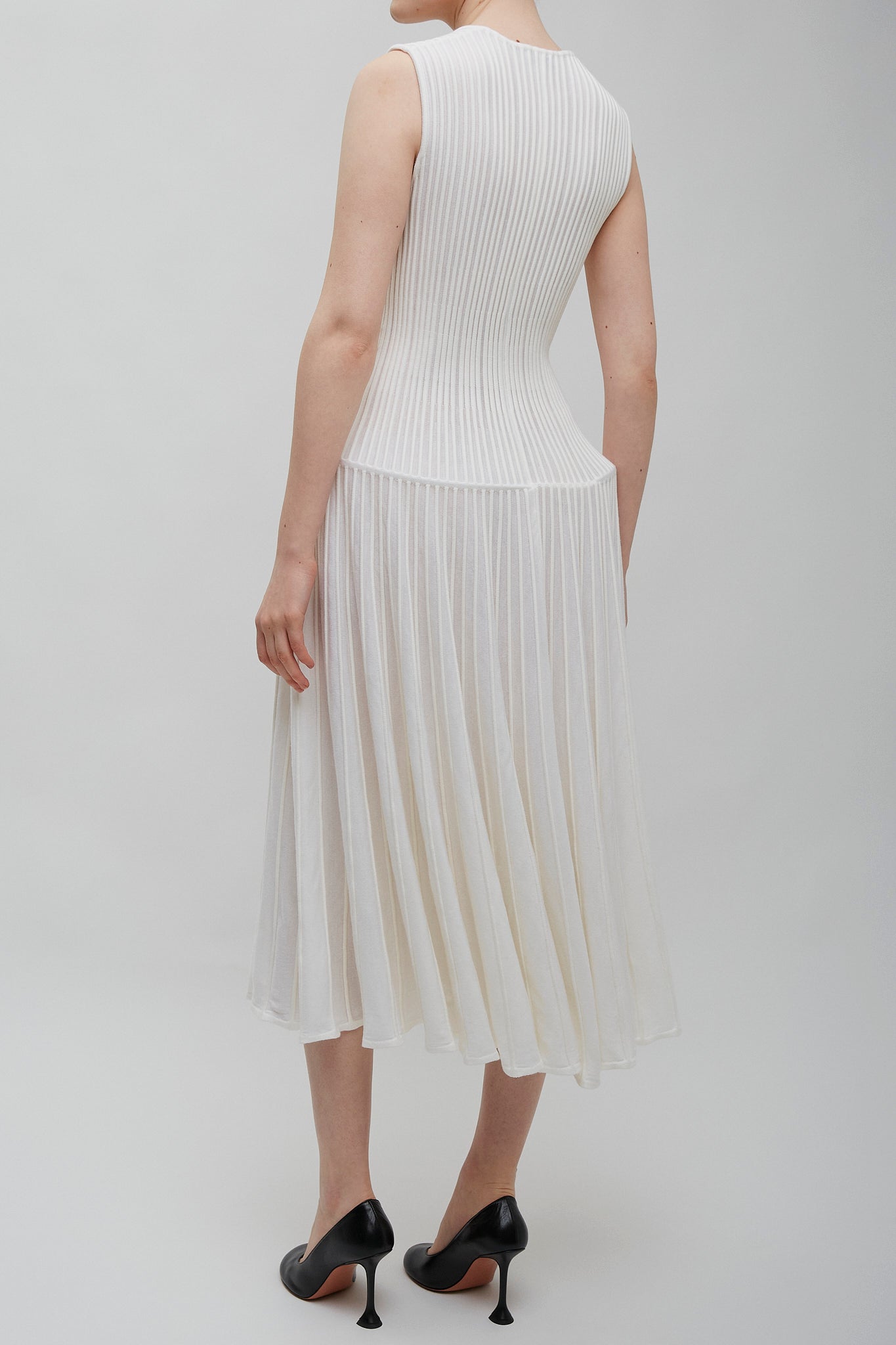 White knit crinoline dress