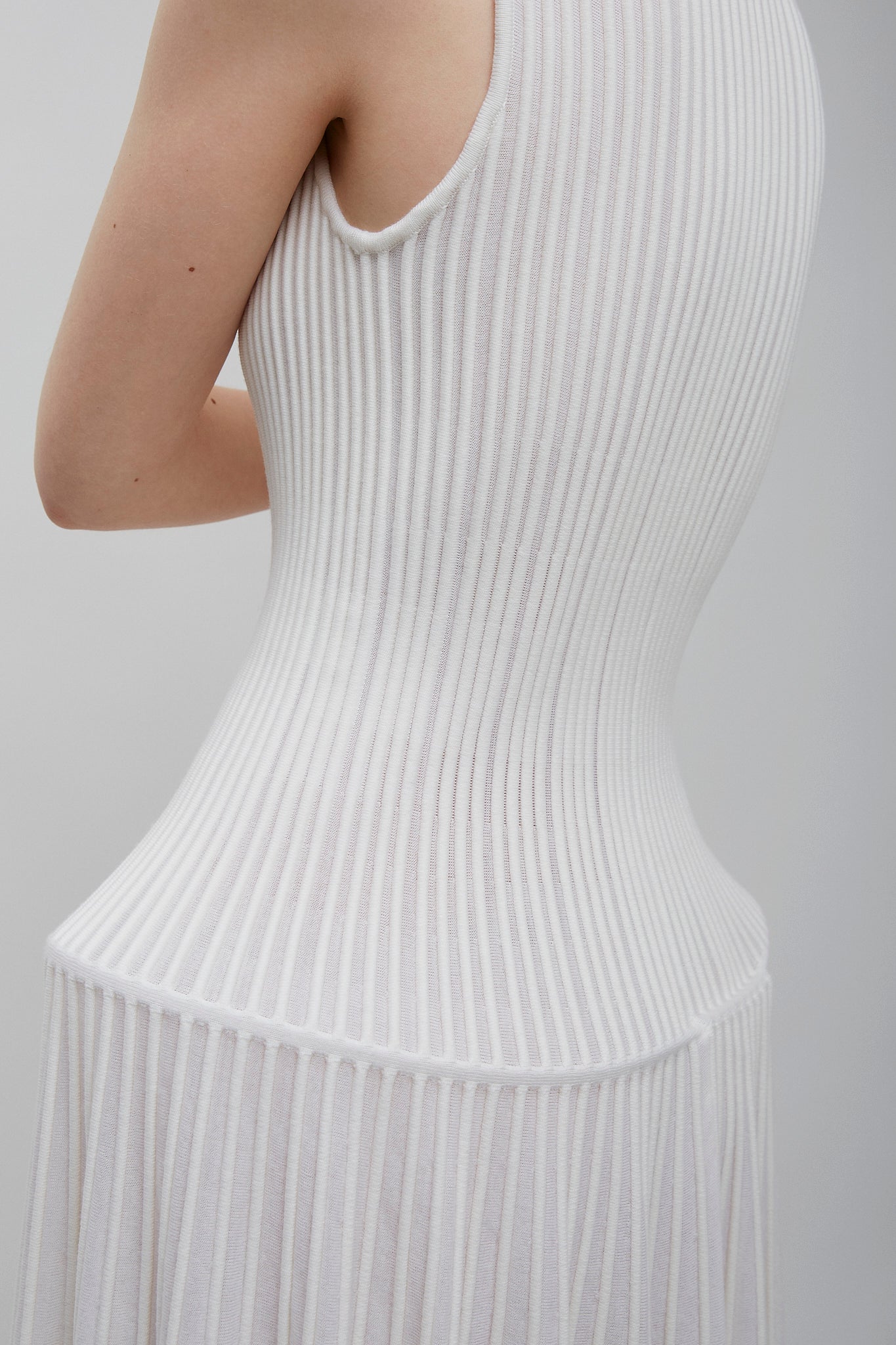 White knit crinoline dress