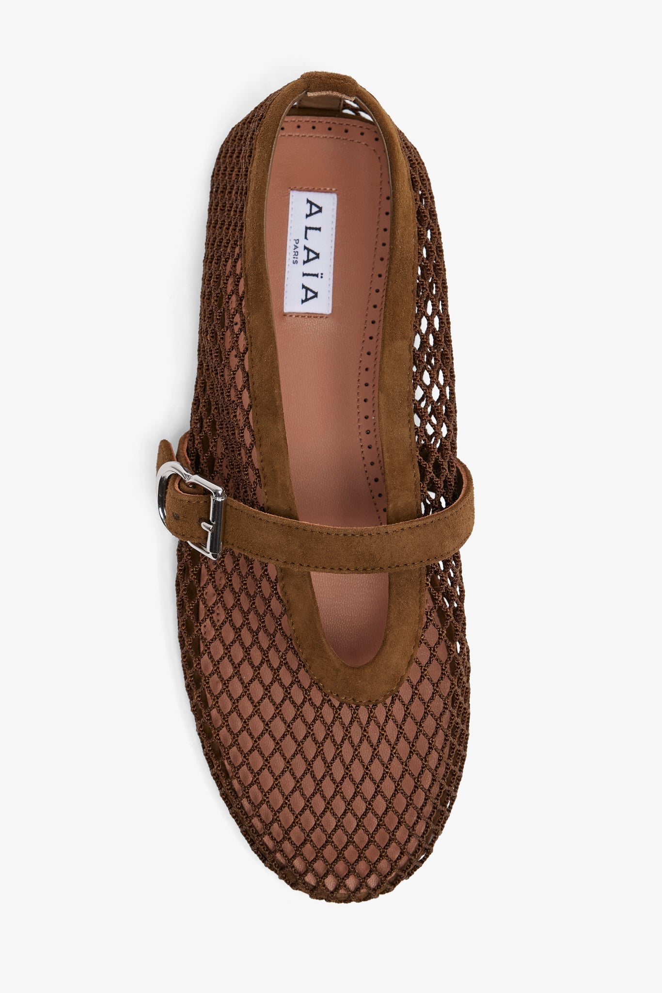 Khaki green mesh ballet flats