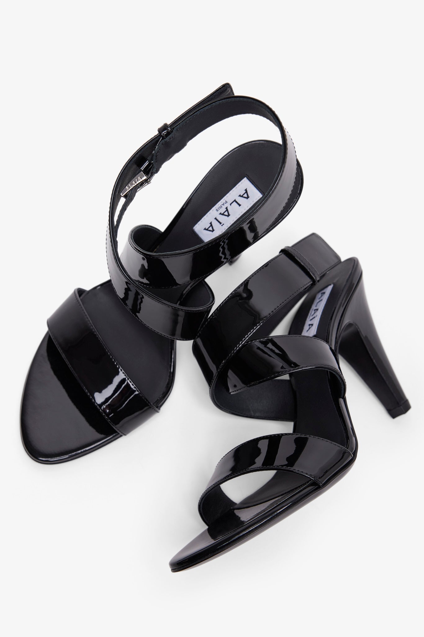 Black 90 patent sandals