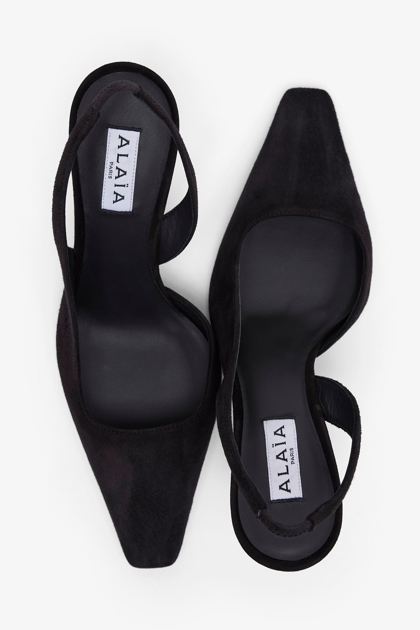 Black 90 suede slingbacks