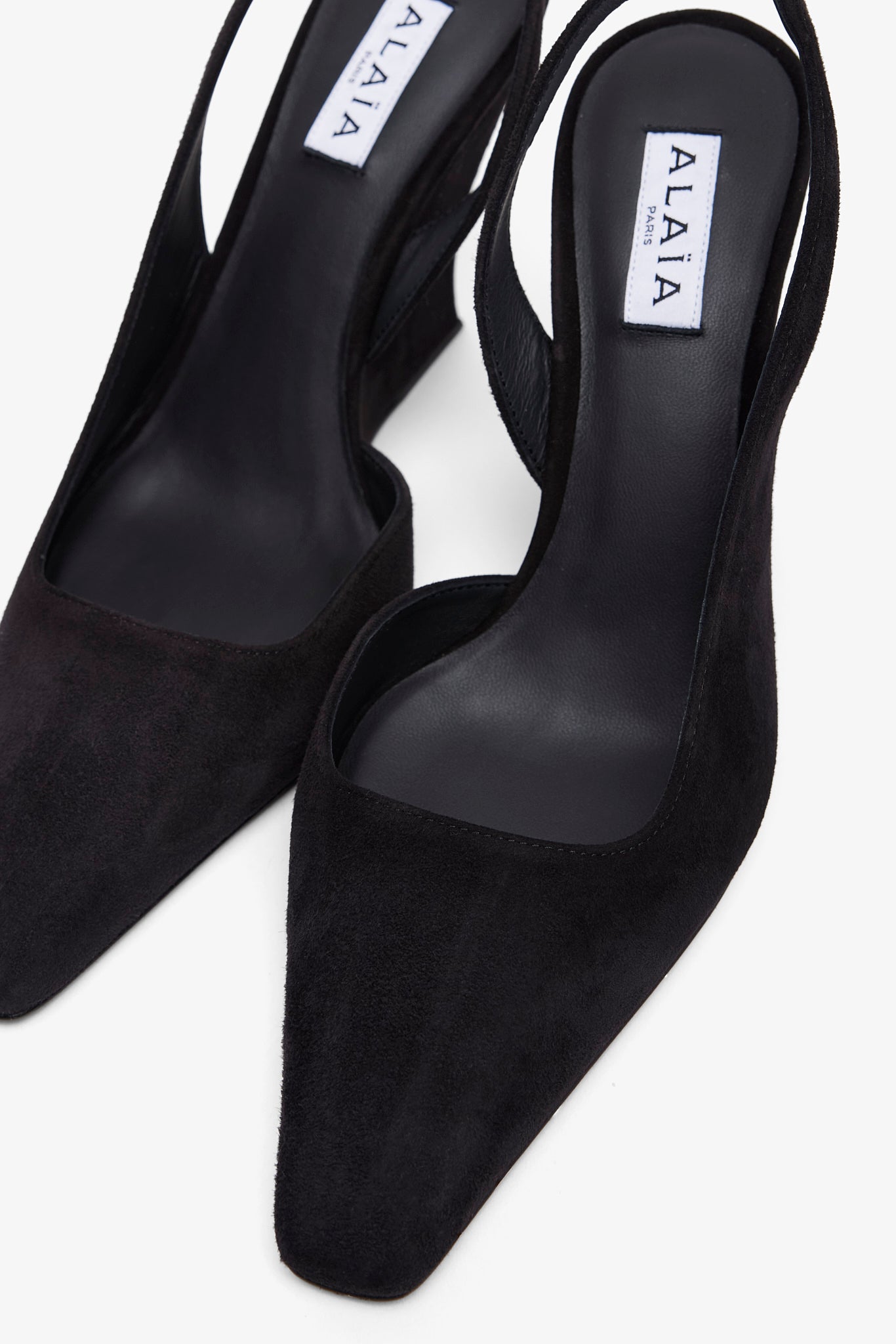 Black 90 suede slingbacks