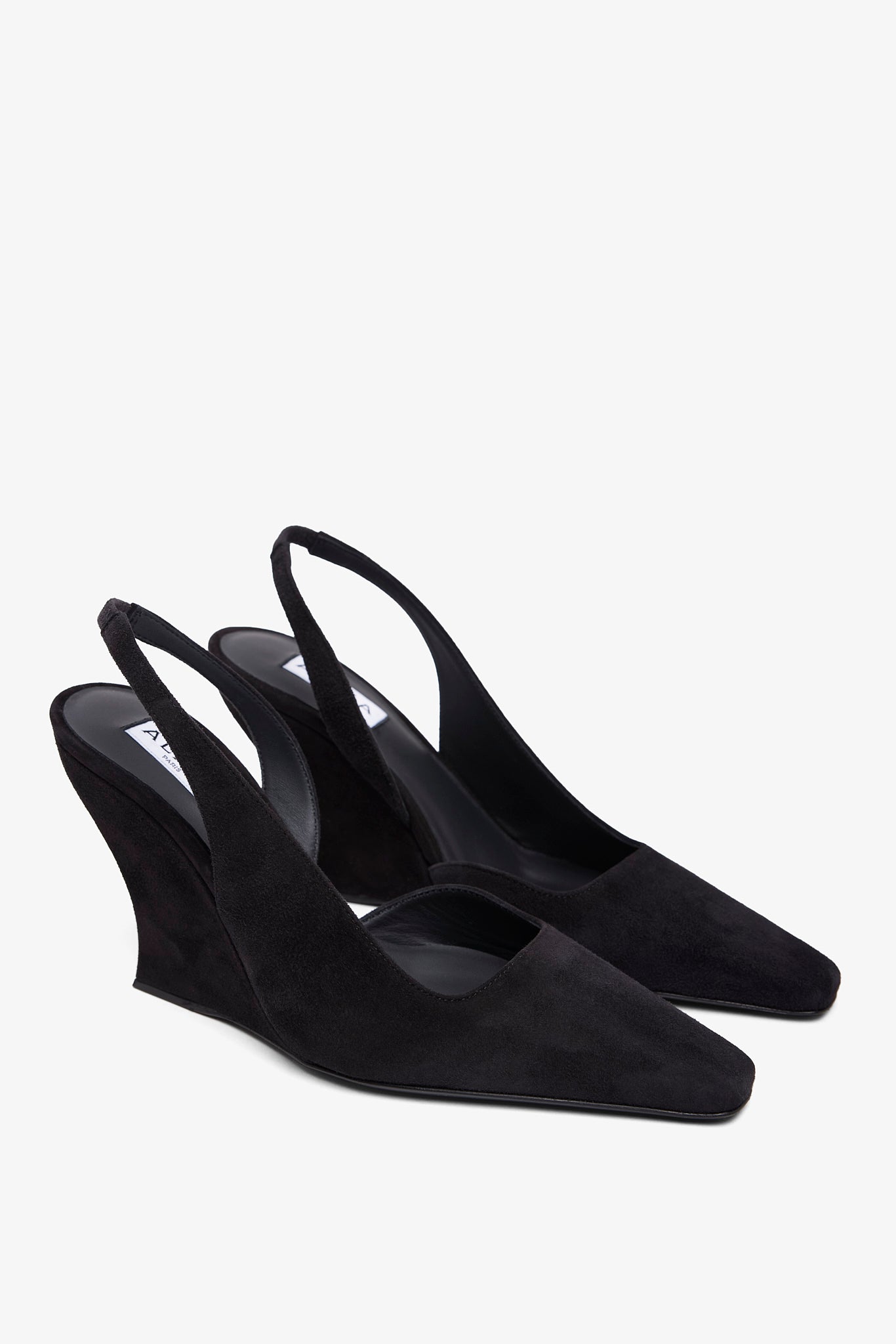 Black 90 suede slingbacks