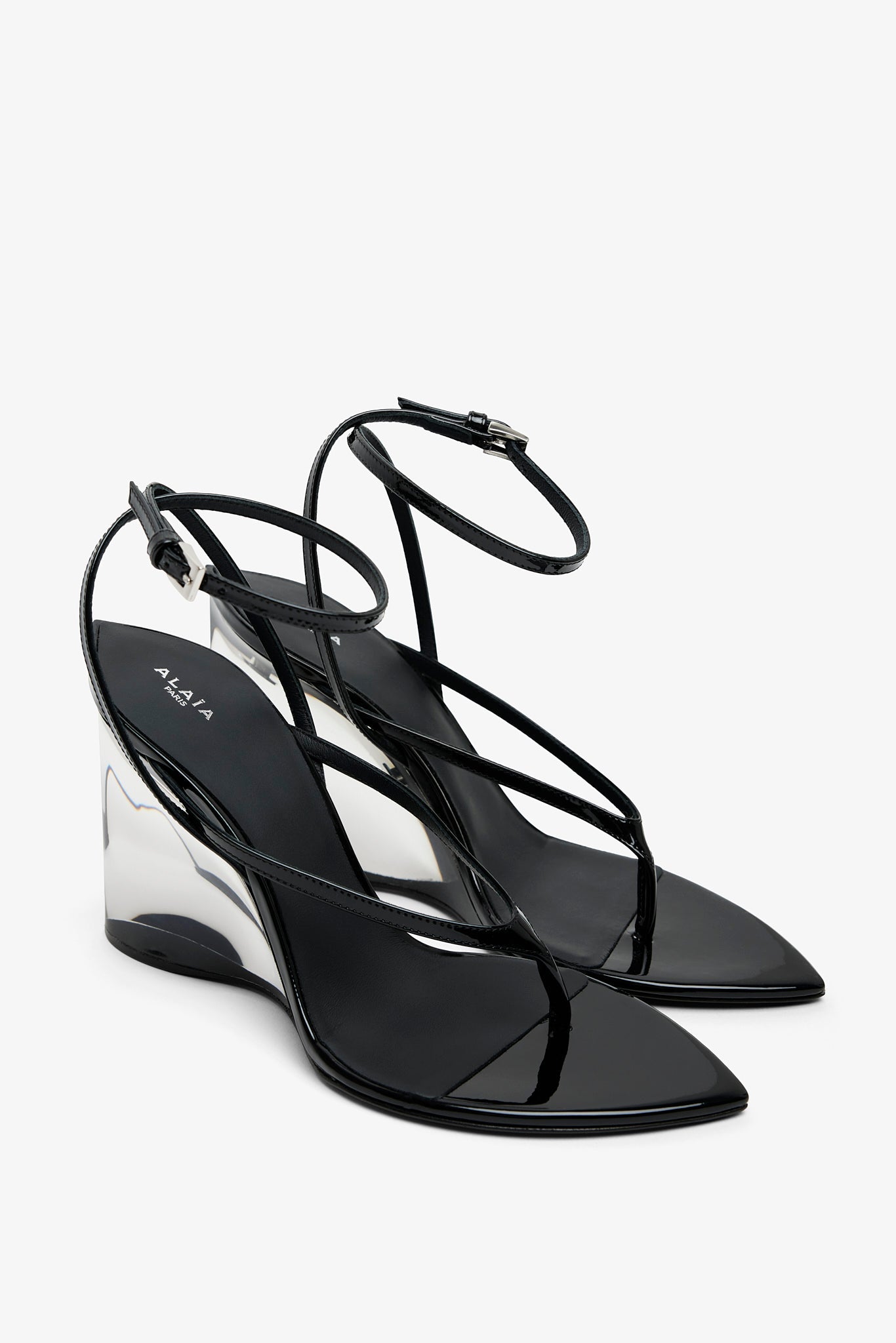 Strappy 90 thong wedge sandals