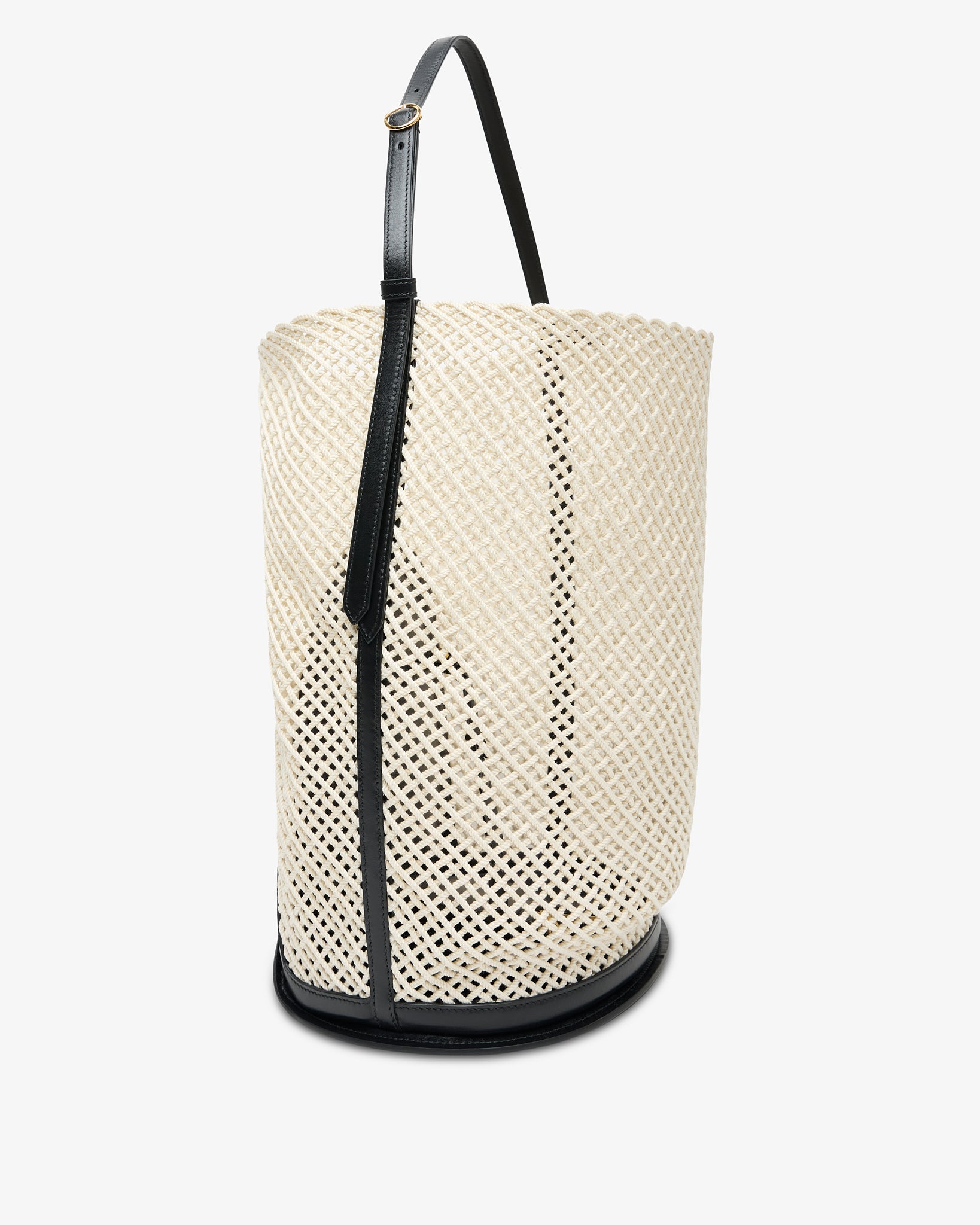 Large beige bucket bag