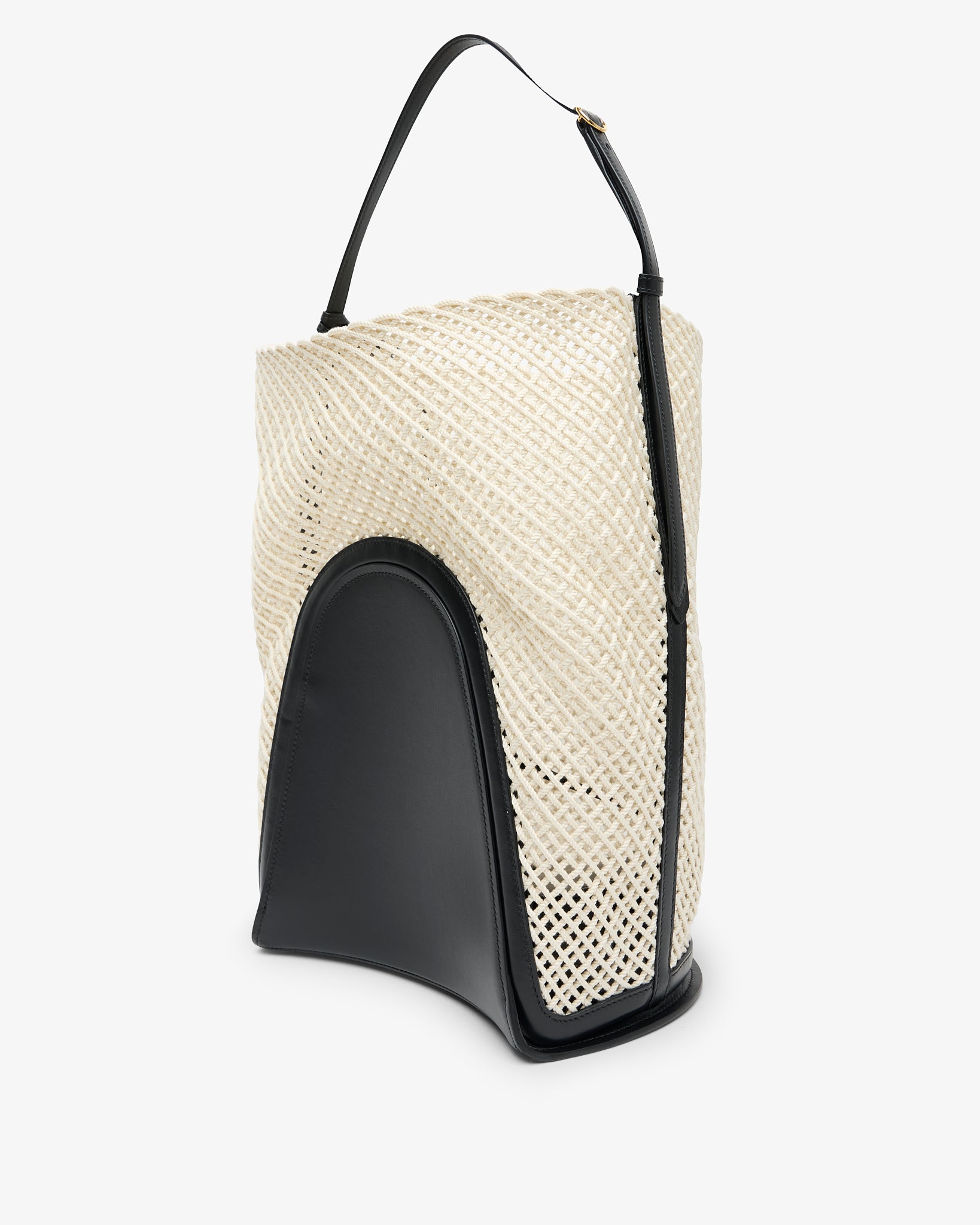 Large beige bucket bag