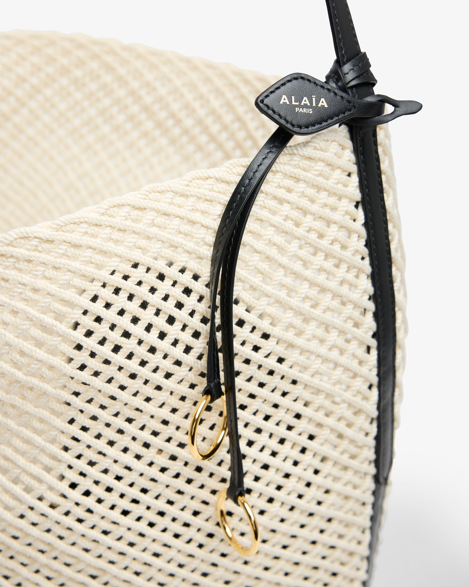 Large beige bucket bag