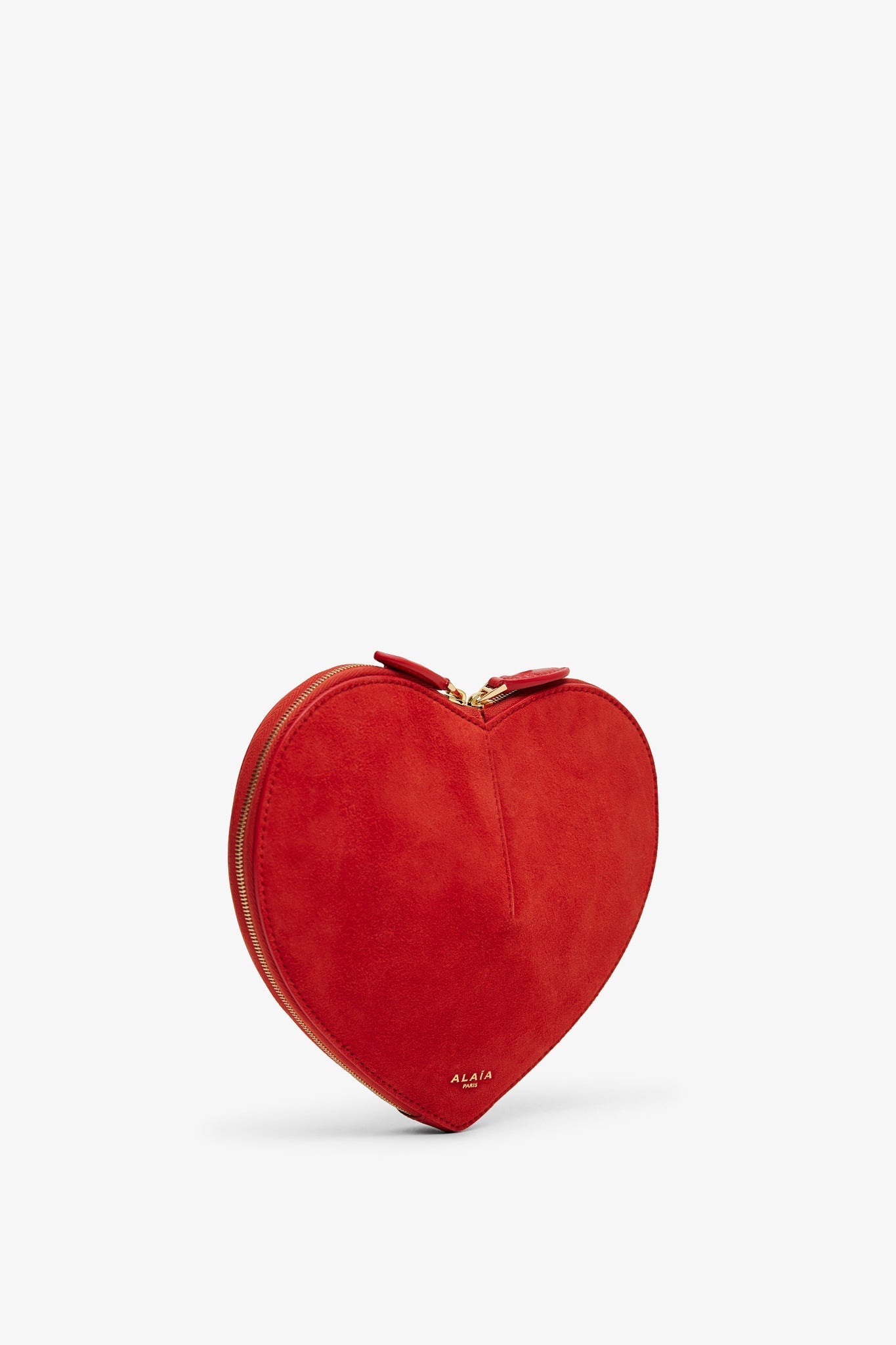 Le Coeur orange suede crossbody bag
