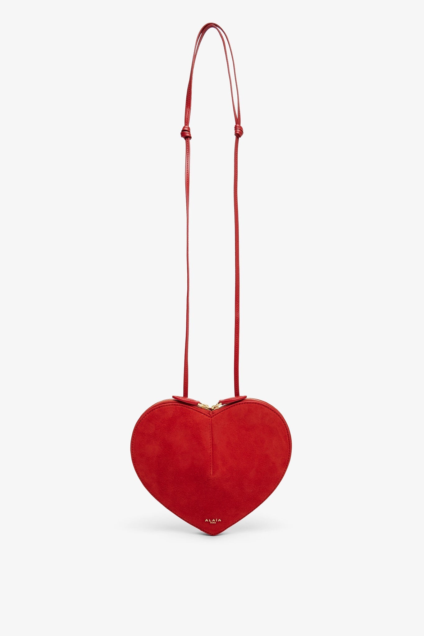 Le Coeur orange suede crossbody bag