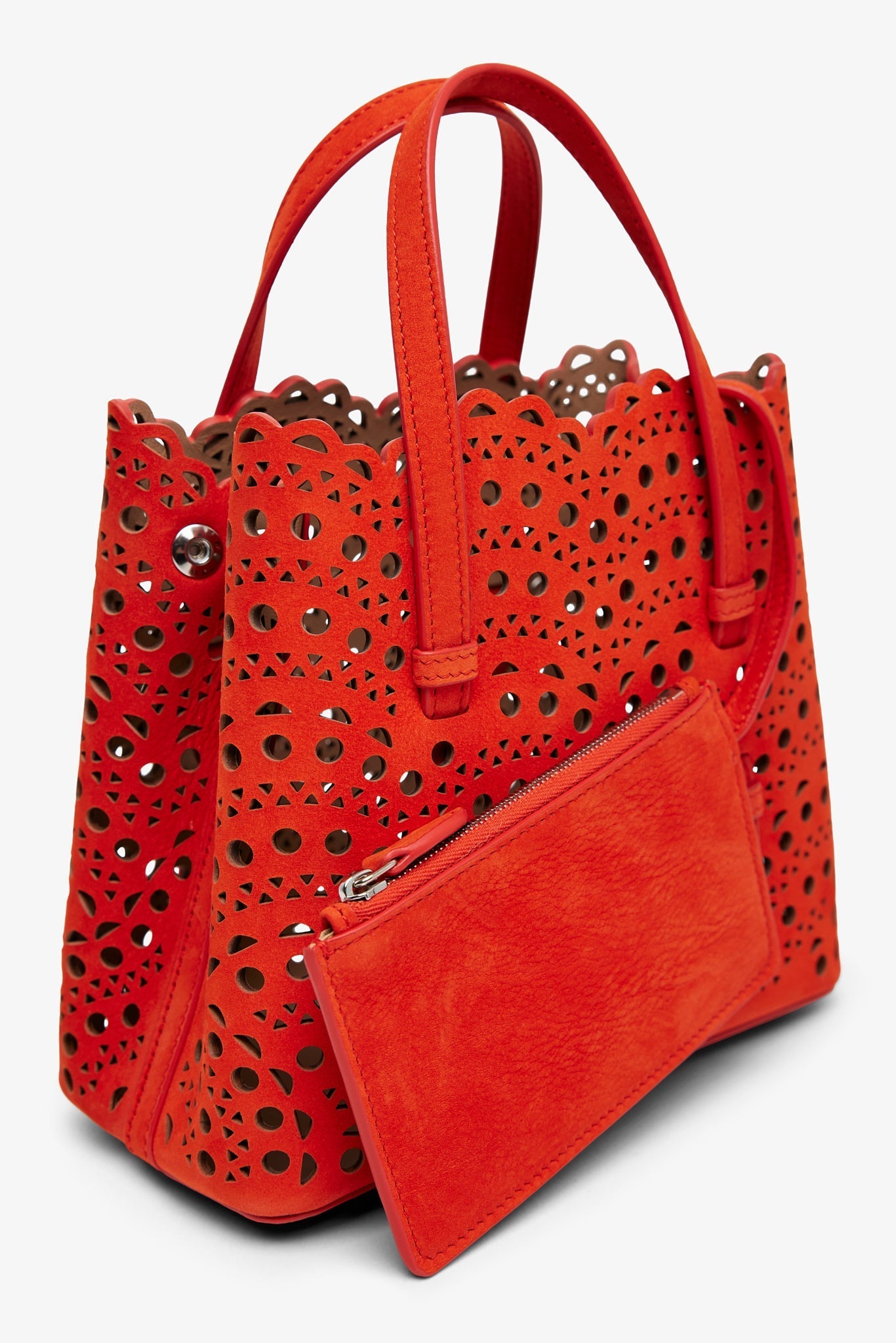Mina 20 vienne orange suede tote bag