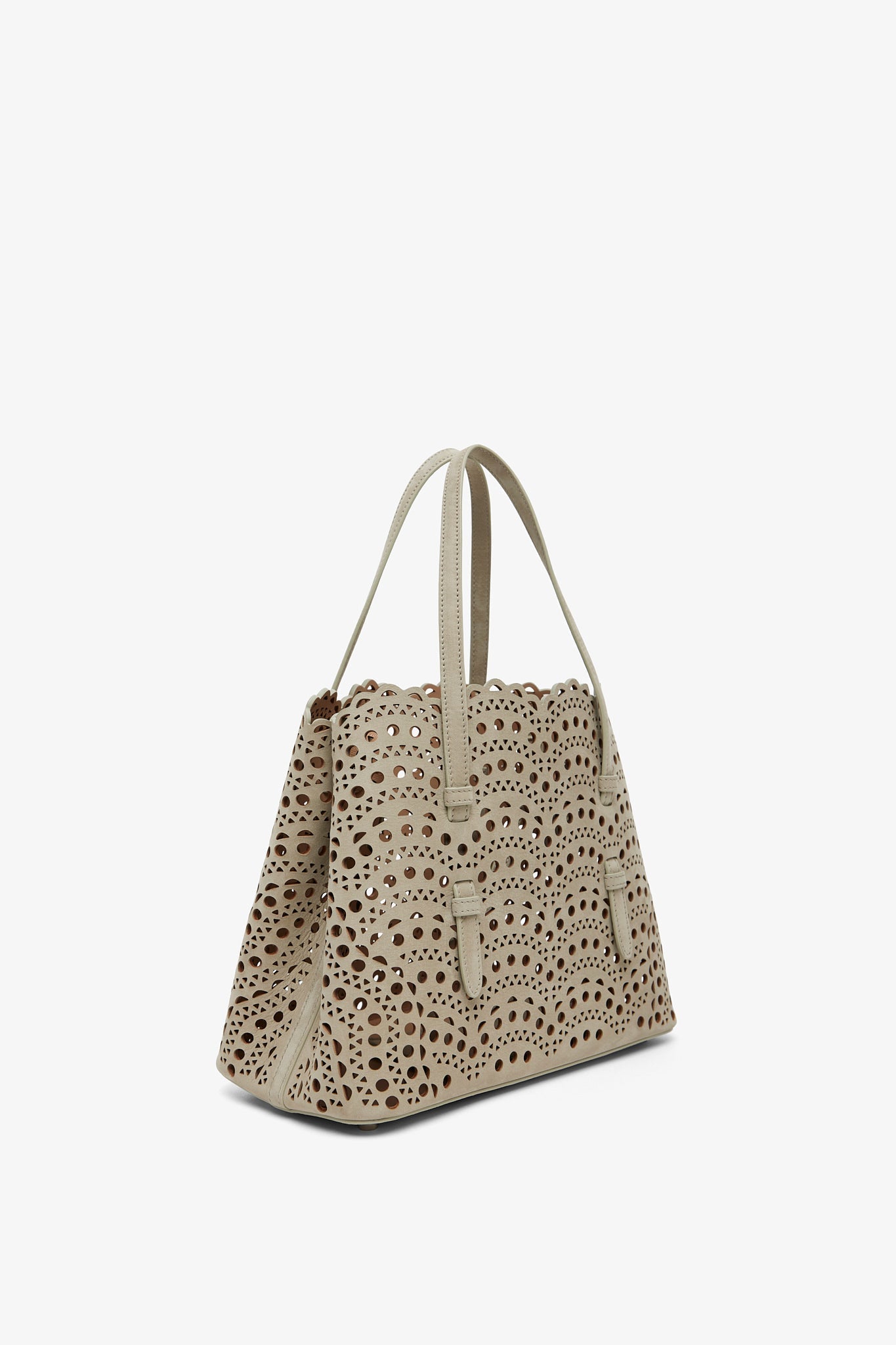 Mina 25 vienne greige suede tote bag