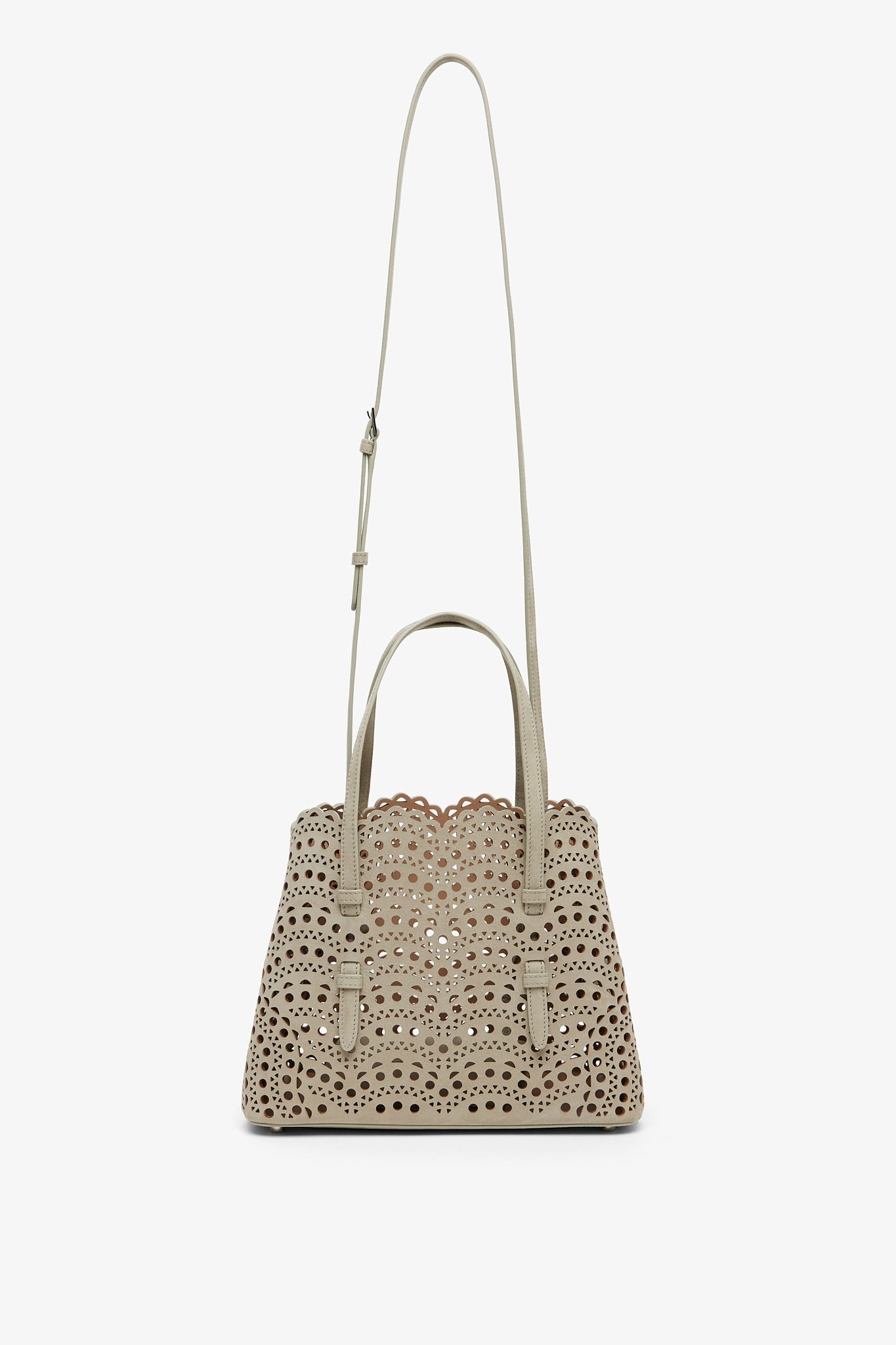 Mina 25 vienne greige suede tote bag