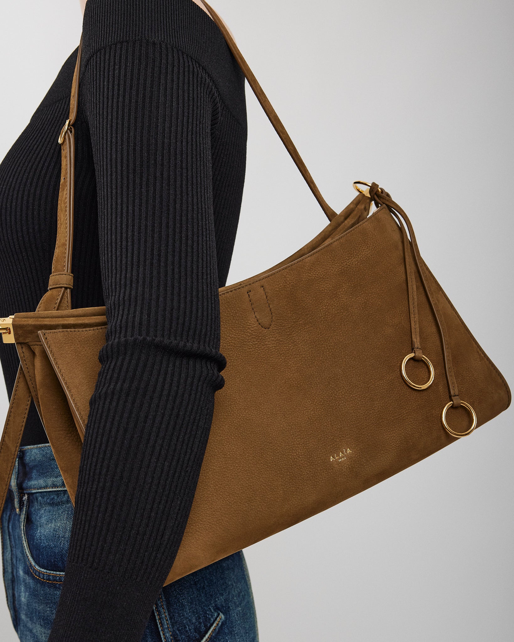 Le Click khaki green shoulder bag