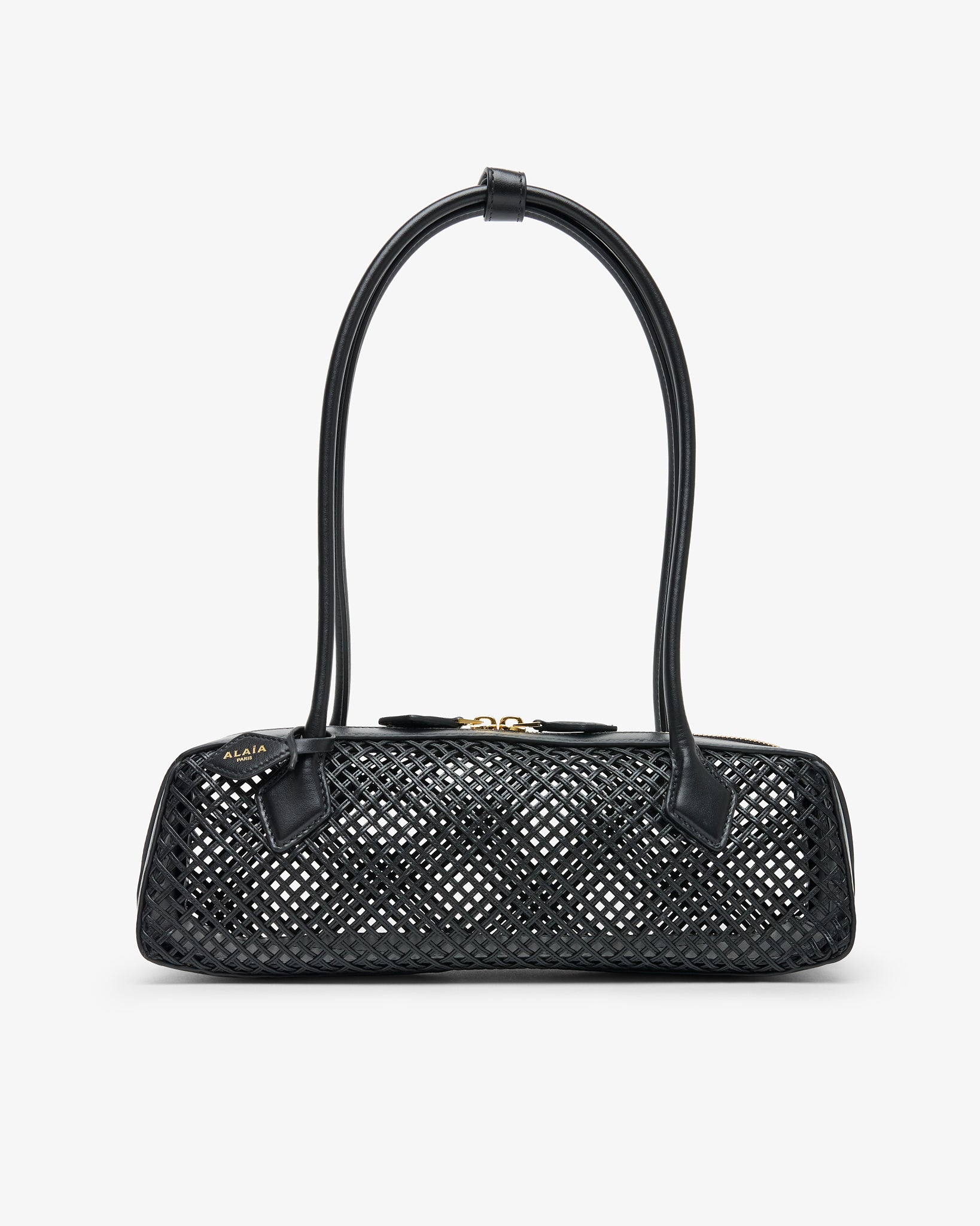 Le Teckel medium black leather bag