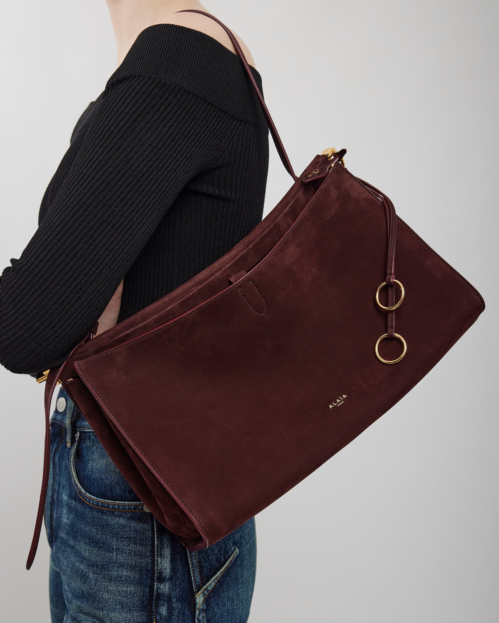 Le Click burgundy shoulder bag