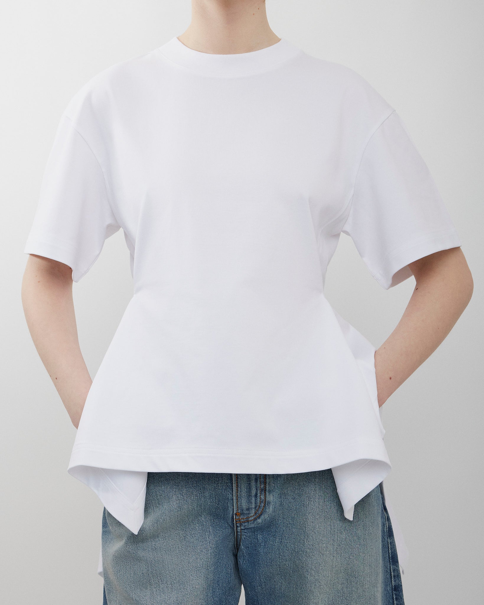 Panelled white top