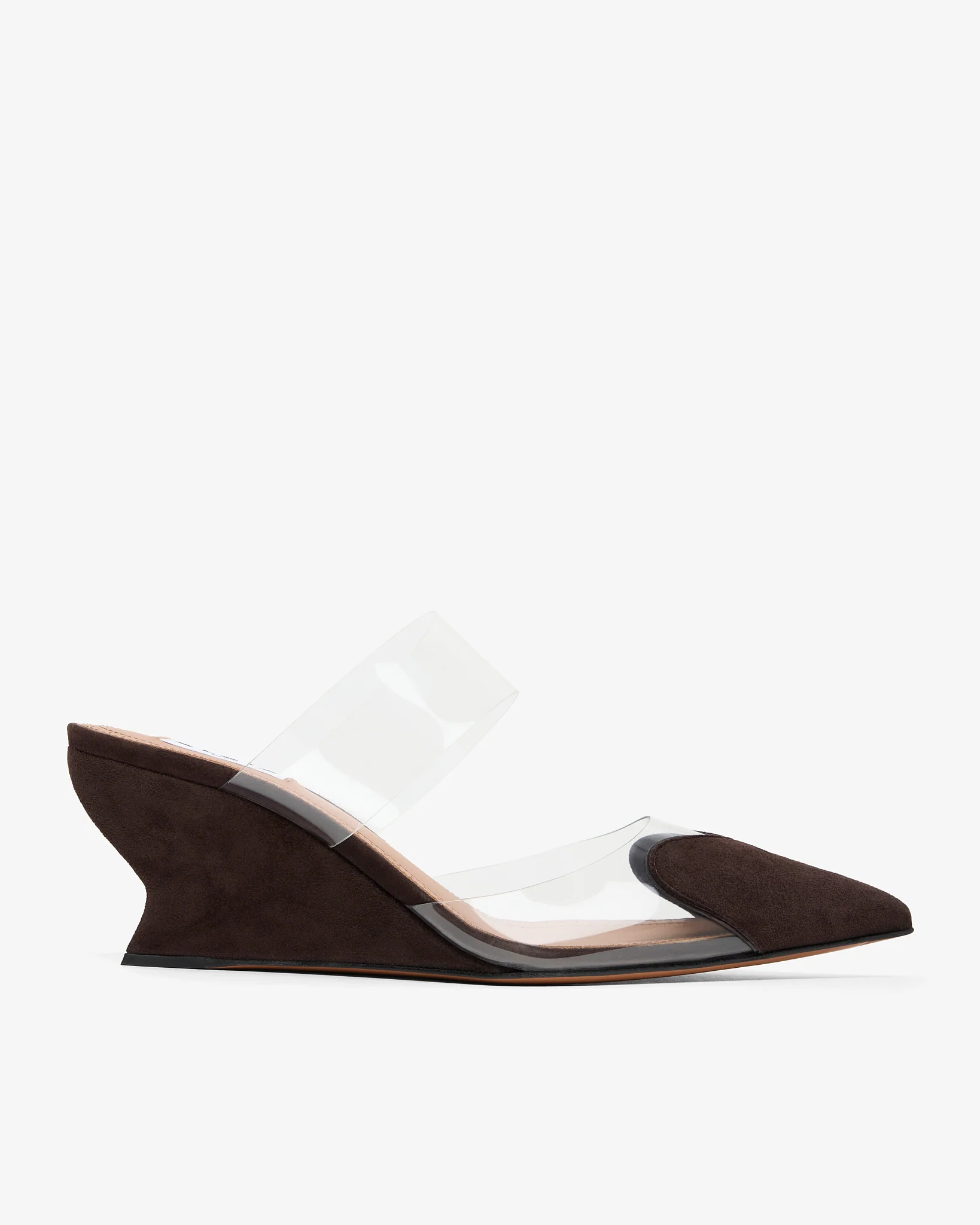 Coeur 60 brown suede wedge mules