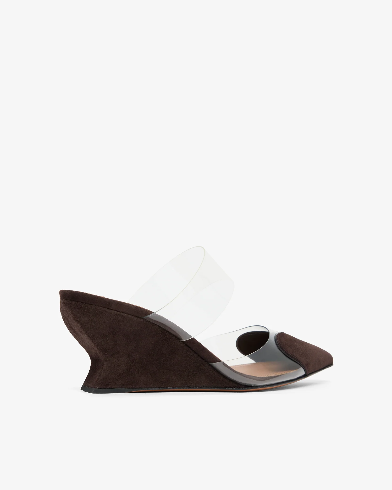 Coeur 60 brown suede wedge mules