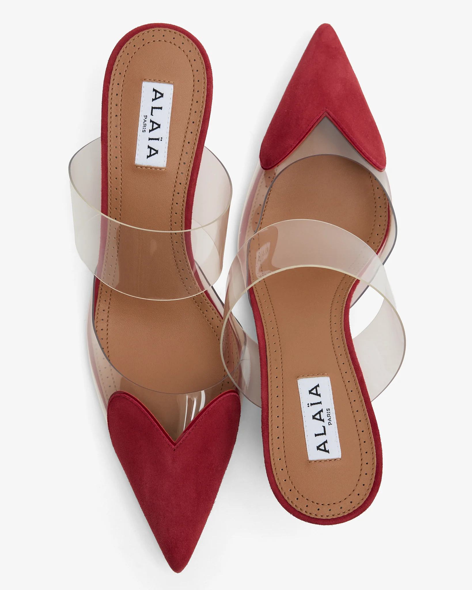 Coeur 60 red suede wedge mules