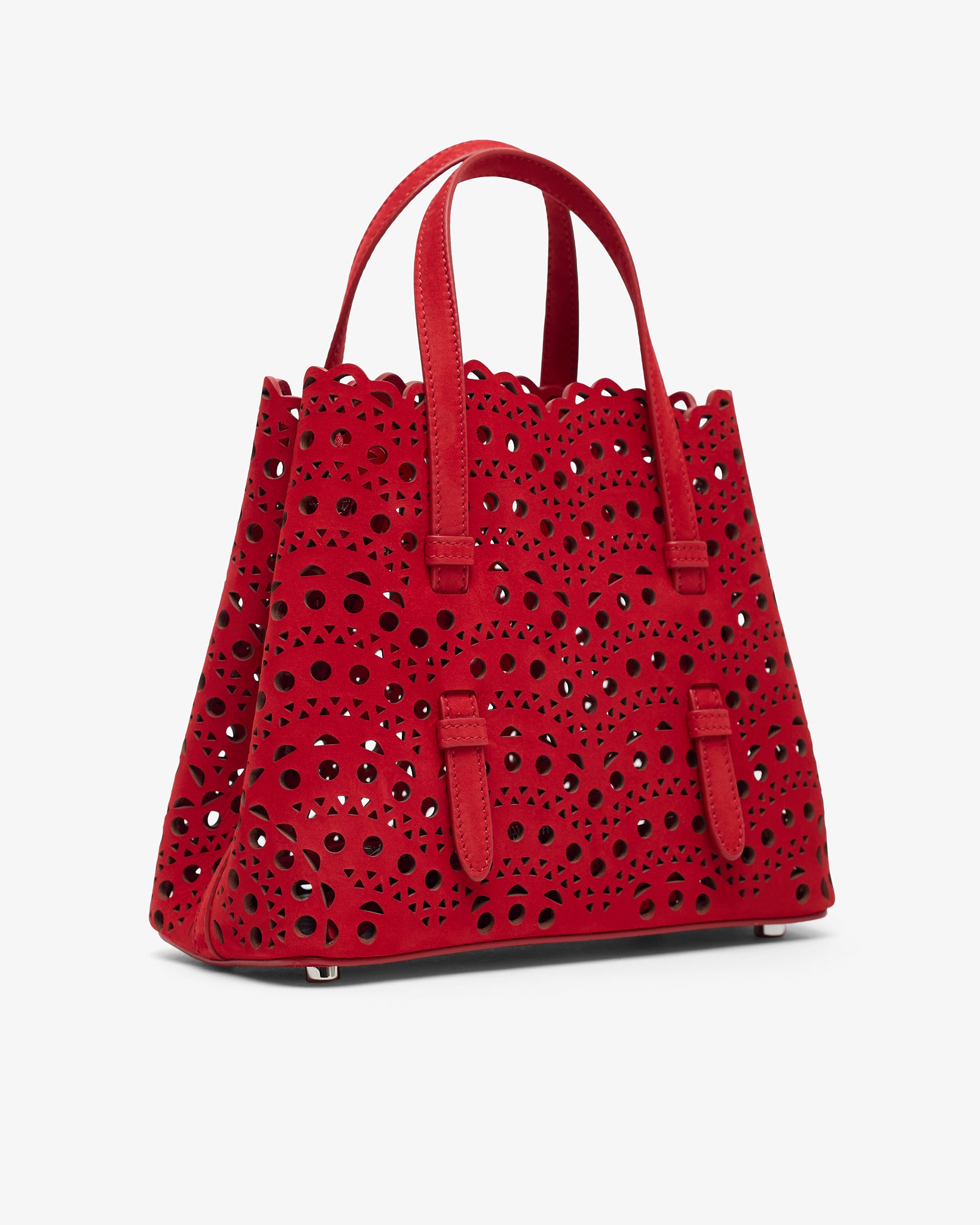 Mina 20 vienne red suede tote bag