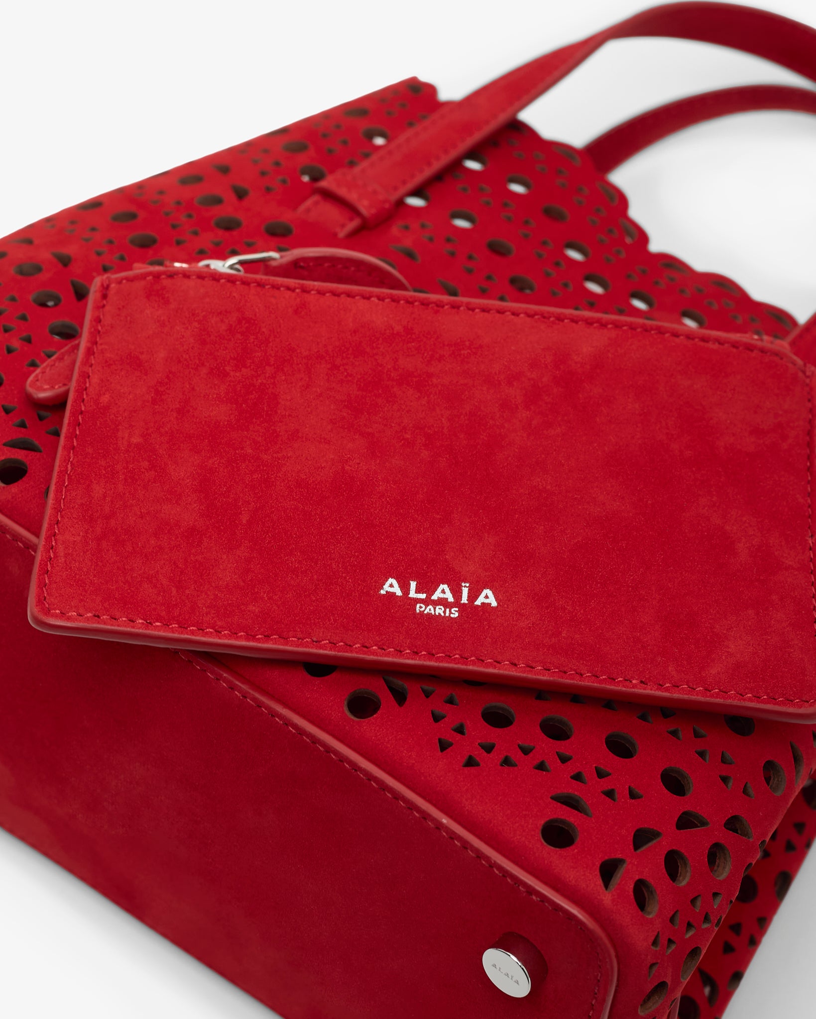 Mina 20 vienne red suede tote bag