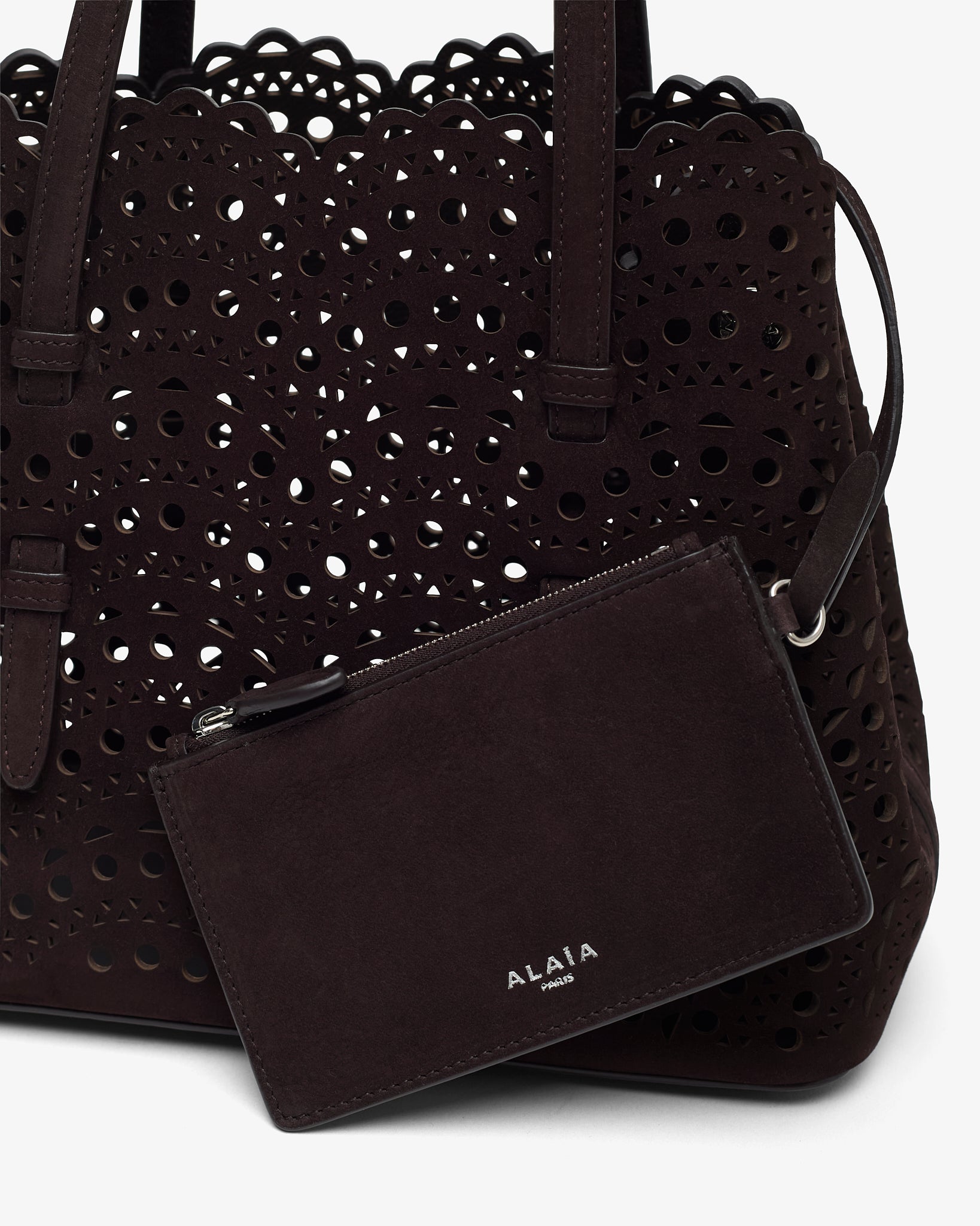 Mina 25 vienne brown suede tote bag