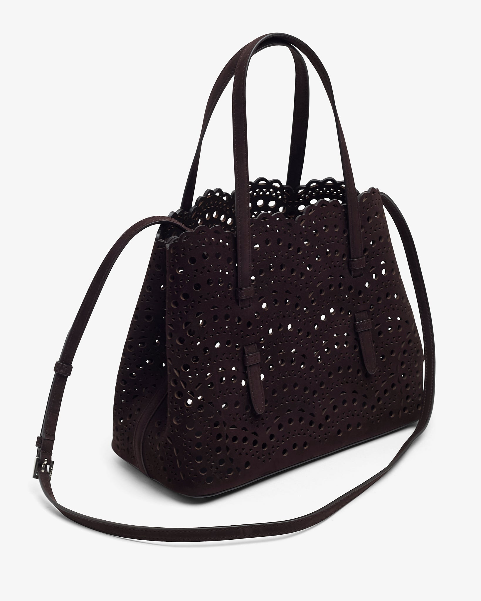 Mina 25 vienne brown suede tote bag