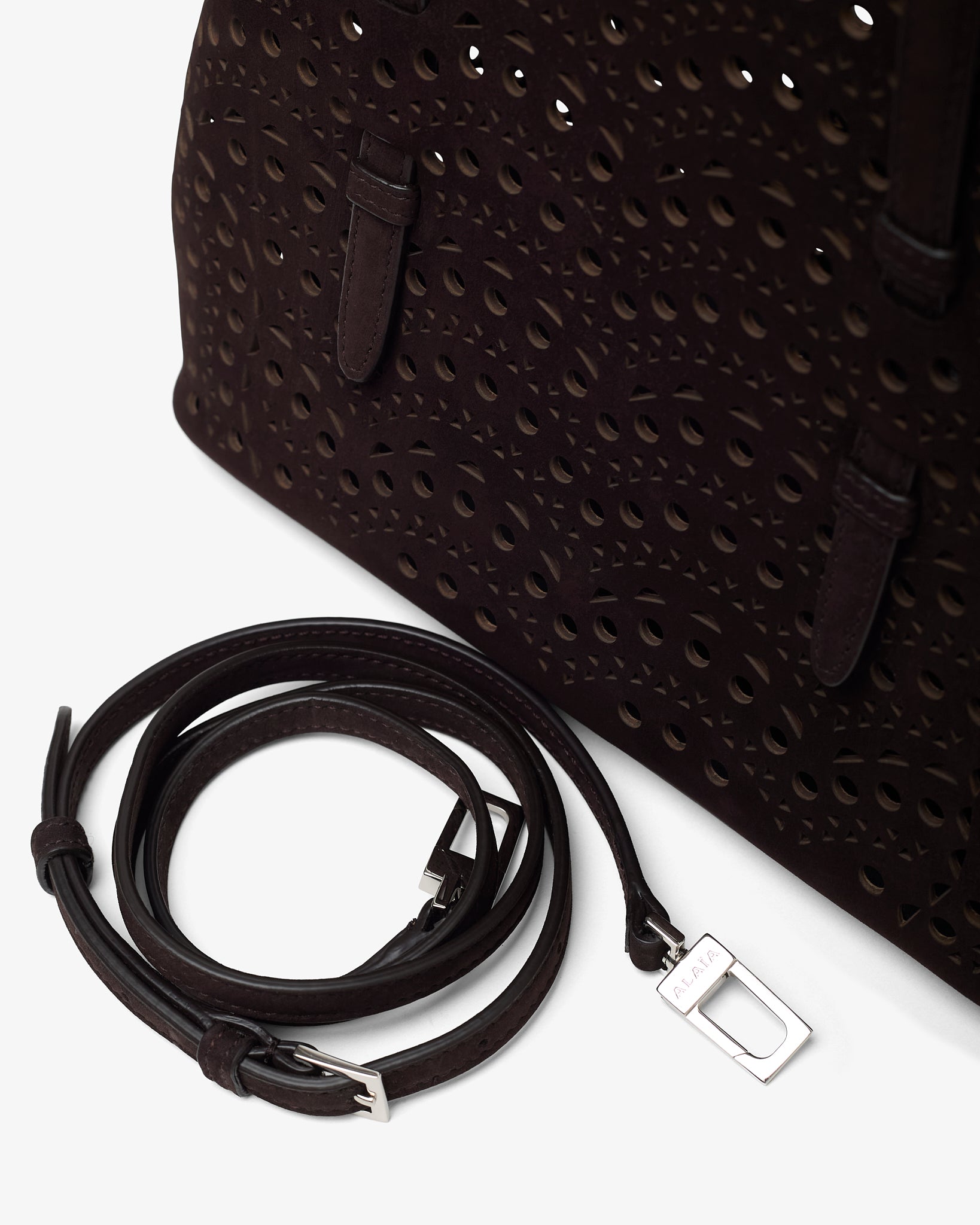 Mina 25 vienne brown suede tote bag