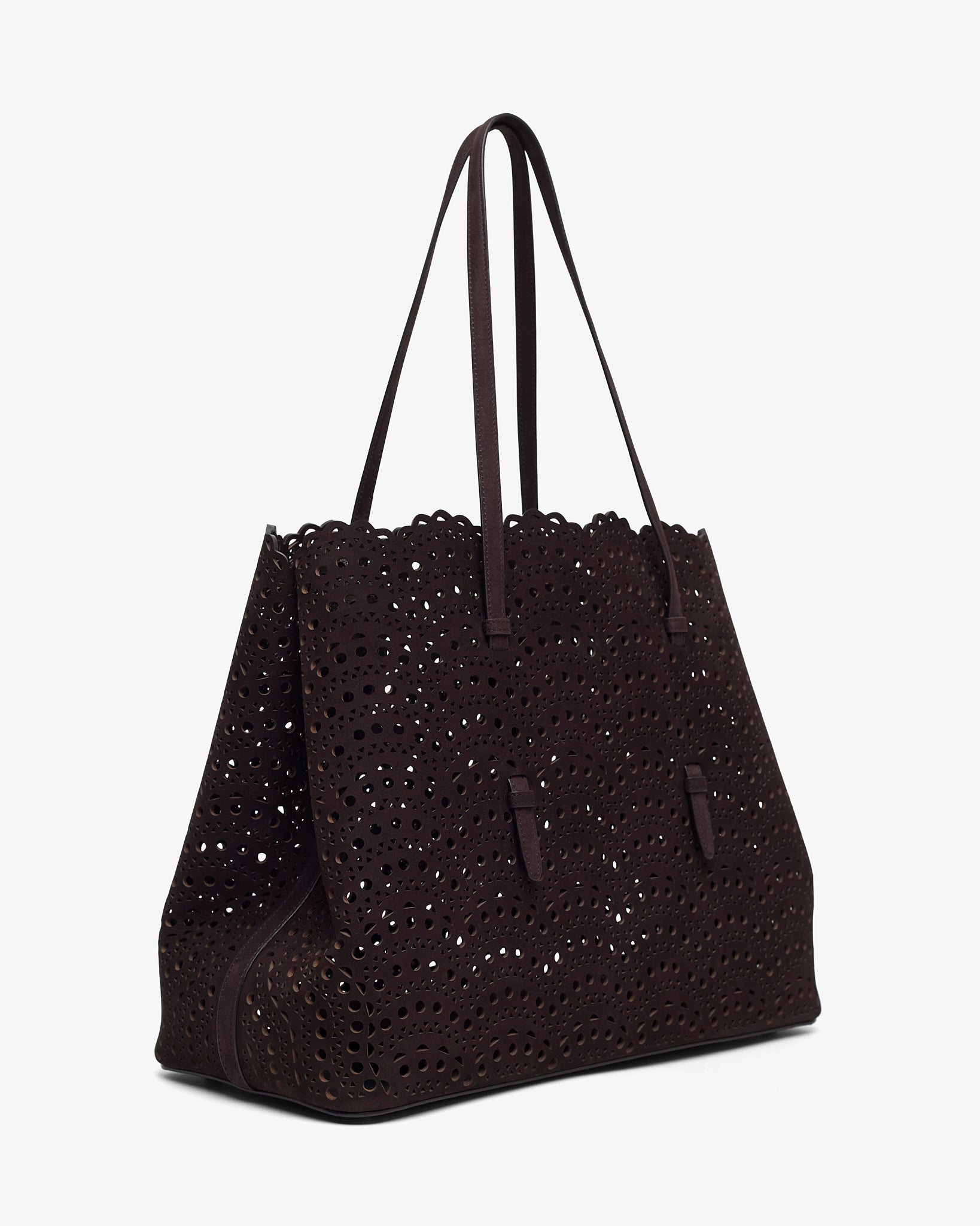 Mina 37 vienne brown suede tote bag