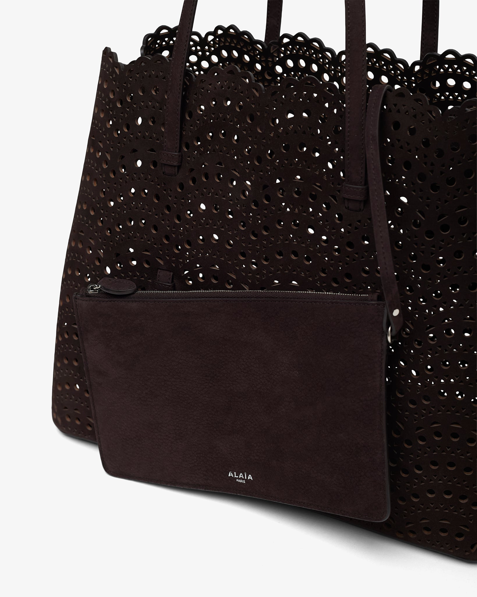 Mina 37 vienne brown suede tote bag