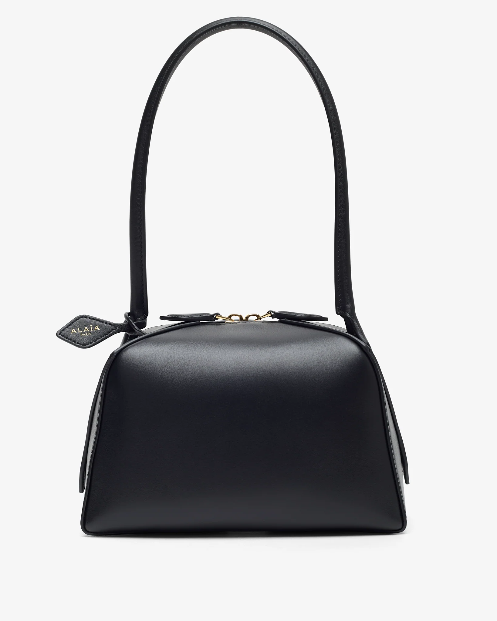 Le Bouledogue Small black leather bag