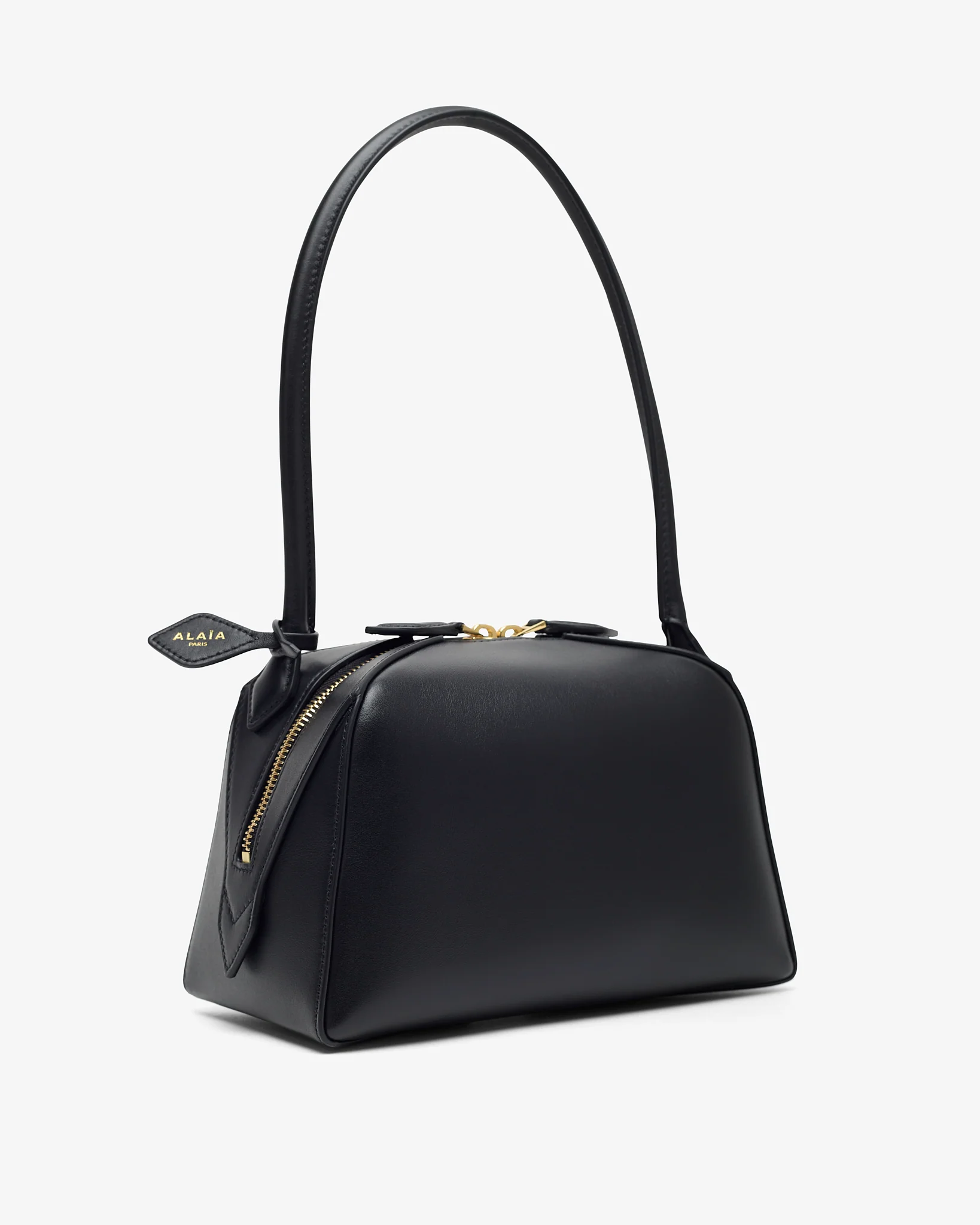 Le Bouledogue Small black leather bag