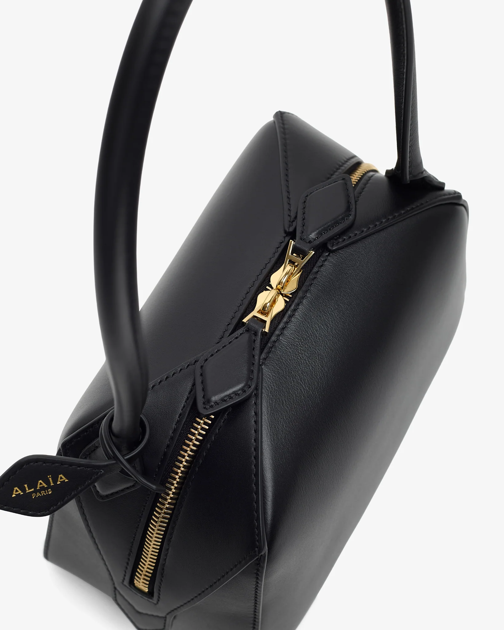 Le Bouledogue Small black leather bag