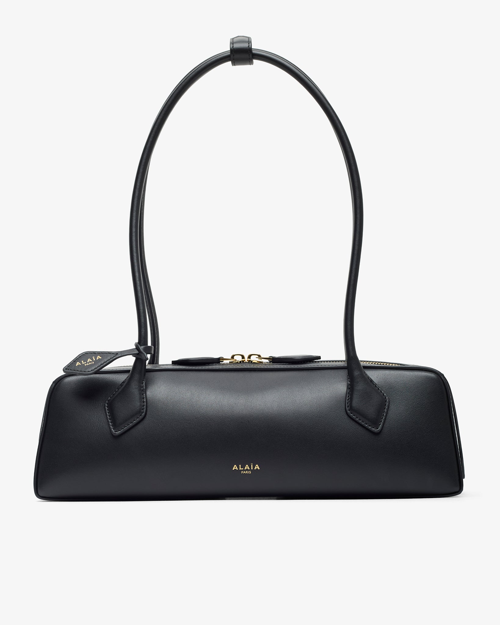 Le Teckel Medium black smooth leather bag