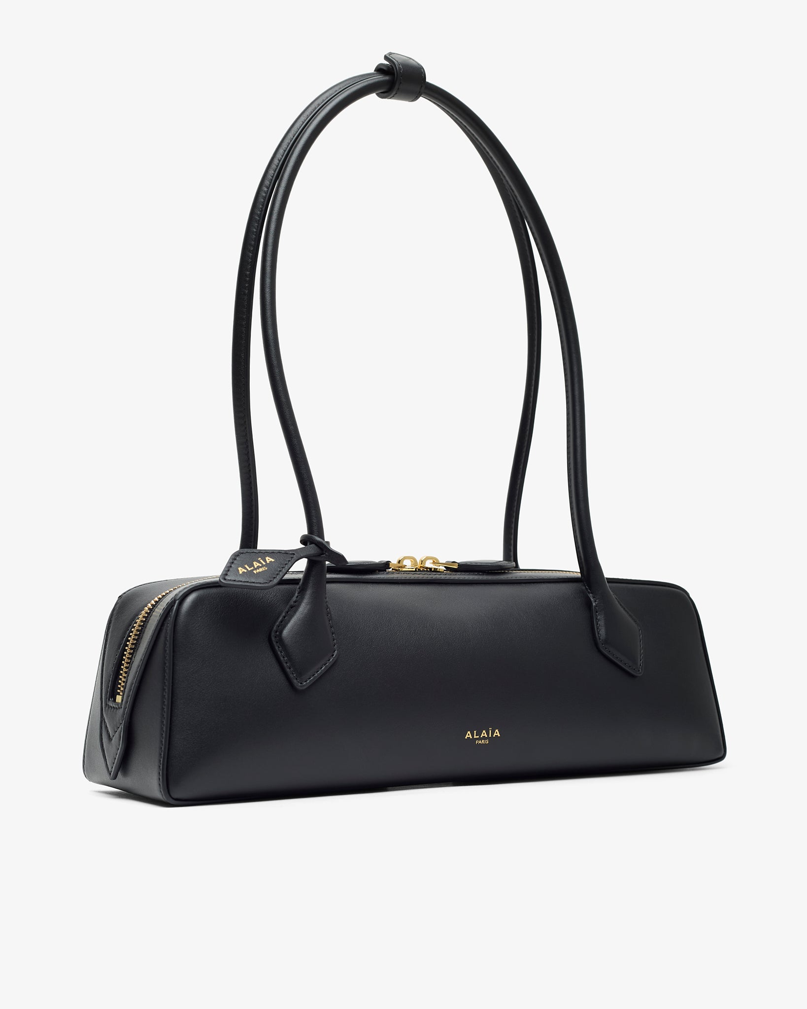Le Teckel Medium black smooth leather bag