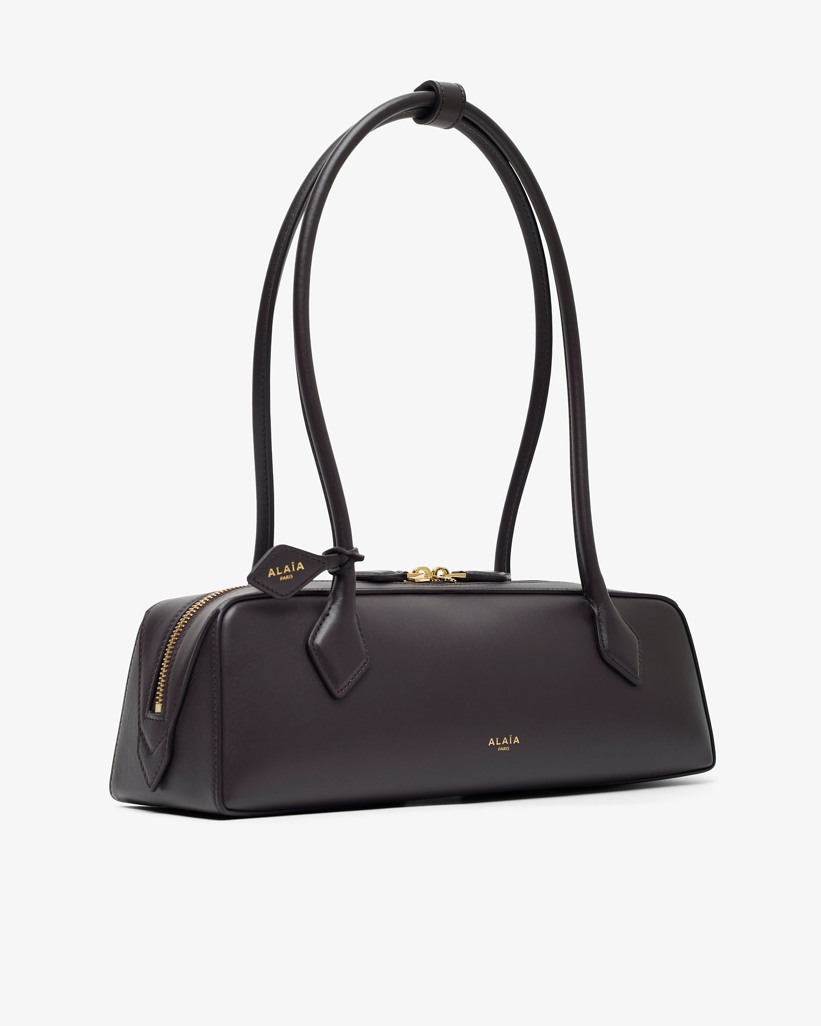 Le Teckel Medium brown smooth leather bag