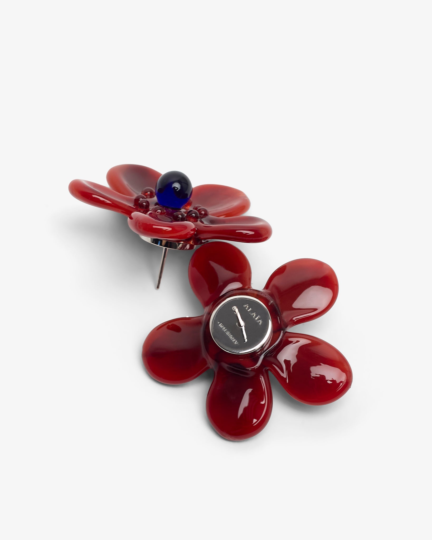 Bloom red glass earrings