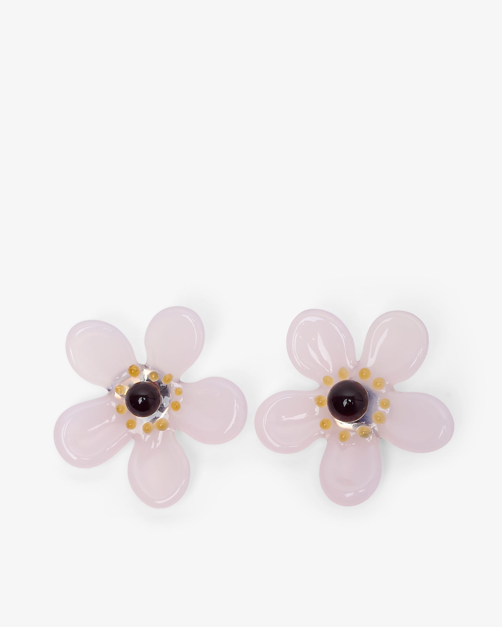 Bloom pink glass earrings