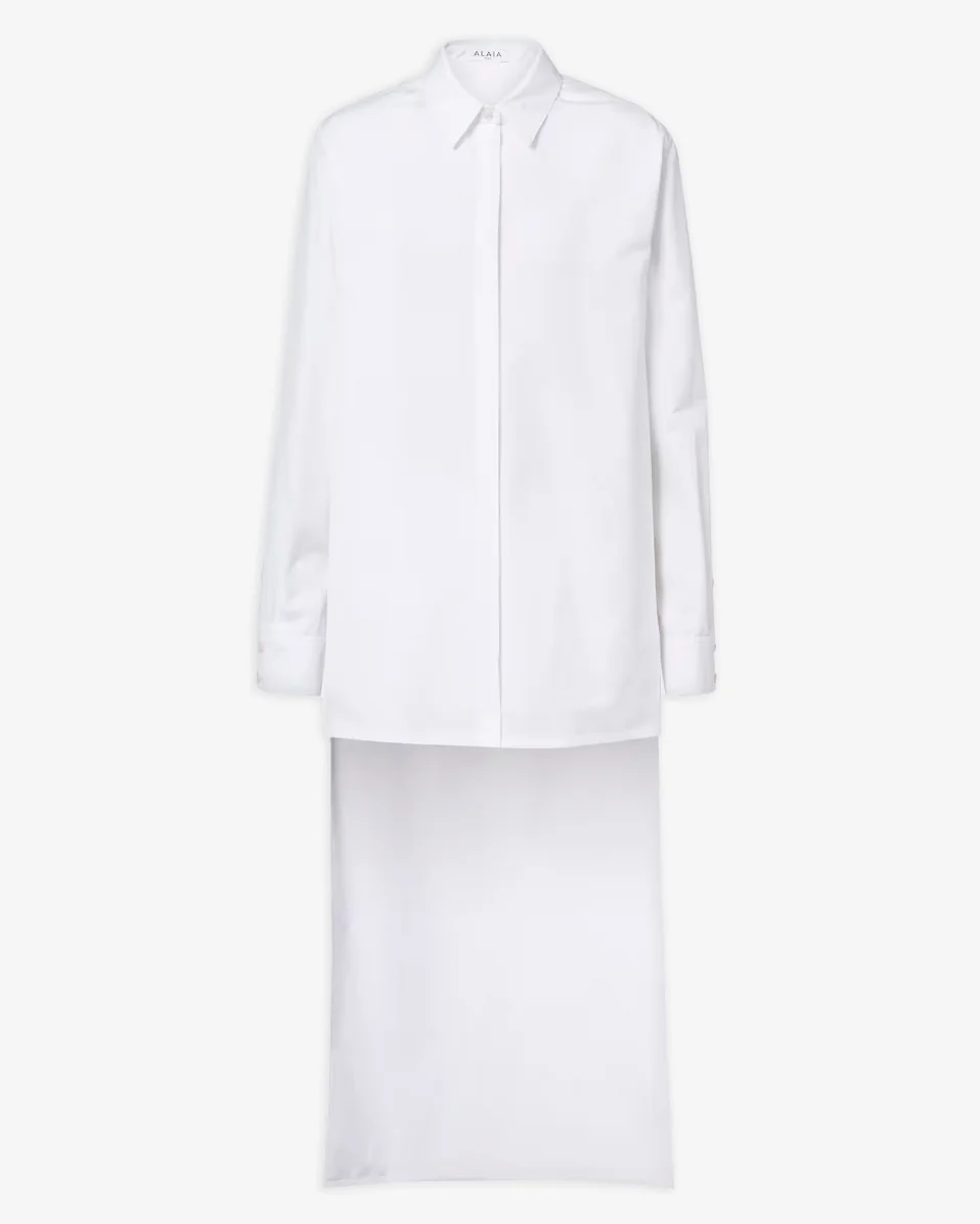 White cotton poplin shirt