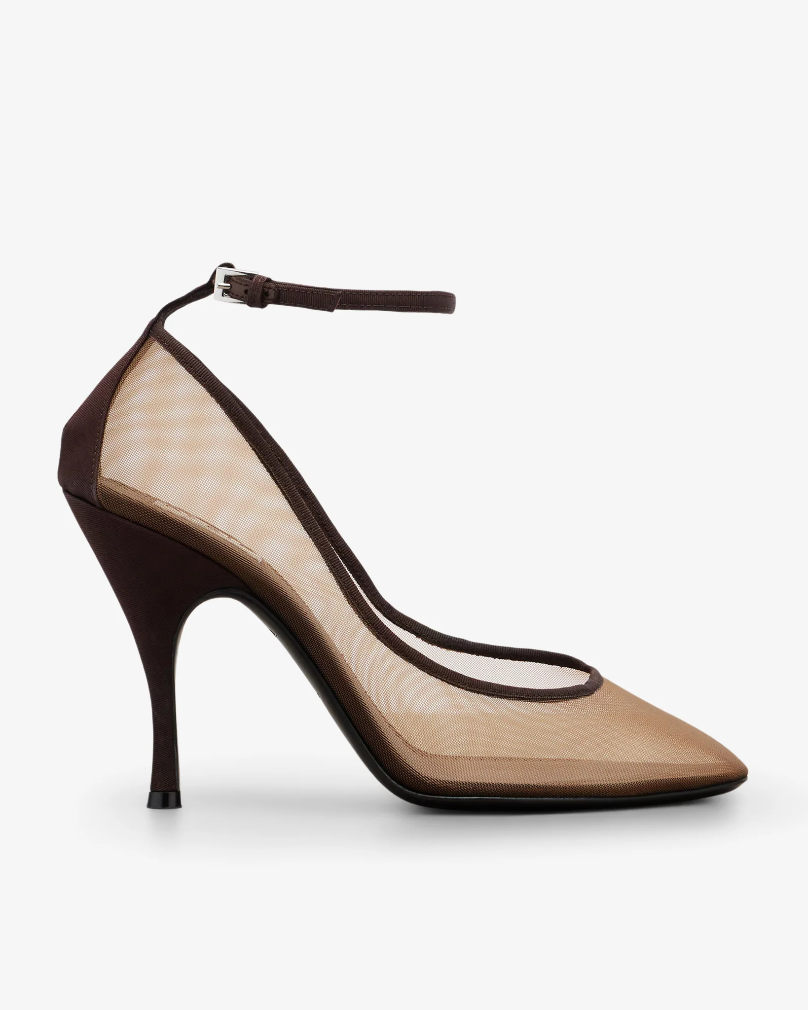 Transparent amber strappy pumps