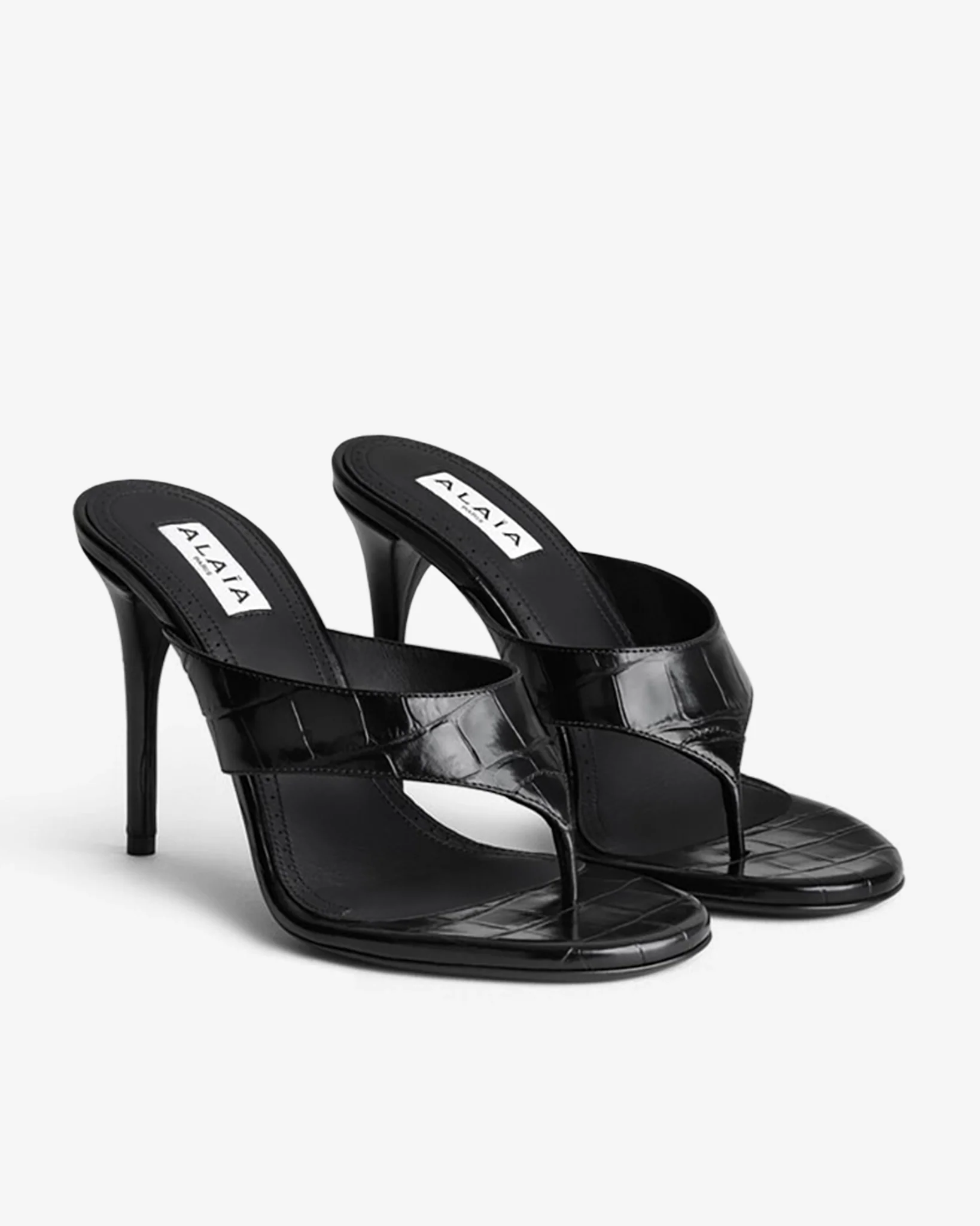 Tong 90 embossed mule sandals