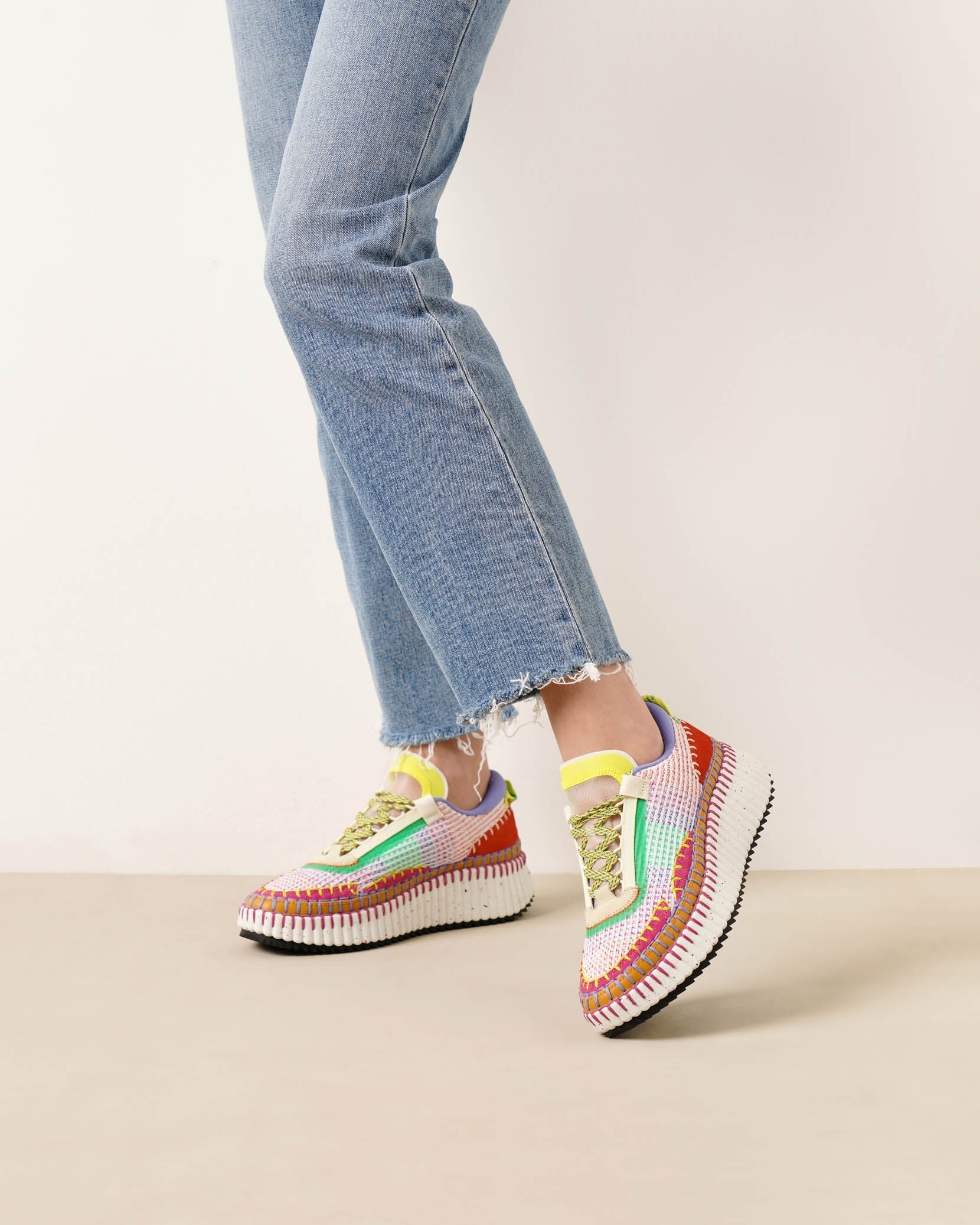 Nama red mesh sneakers