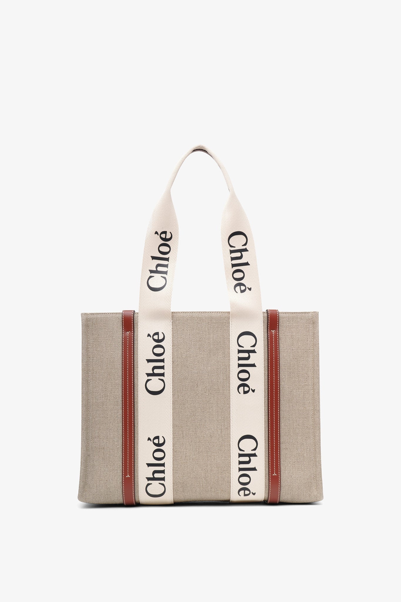 Woody medium white brown canvas bag